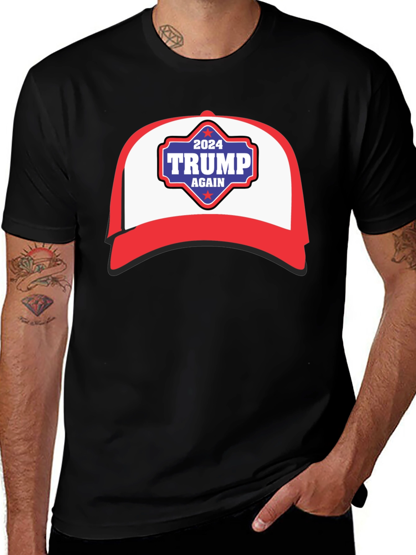 Trump 2024 Again T-Shirt MAGA Hat Graphic Tee