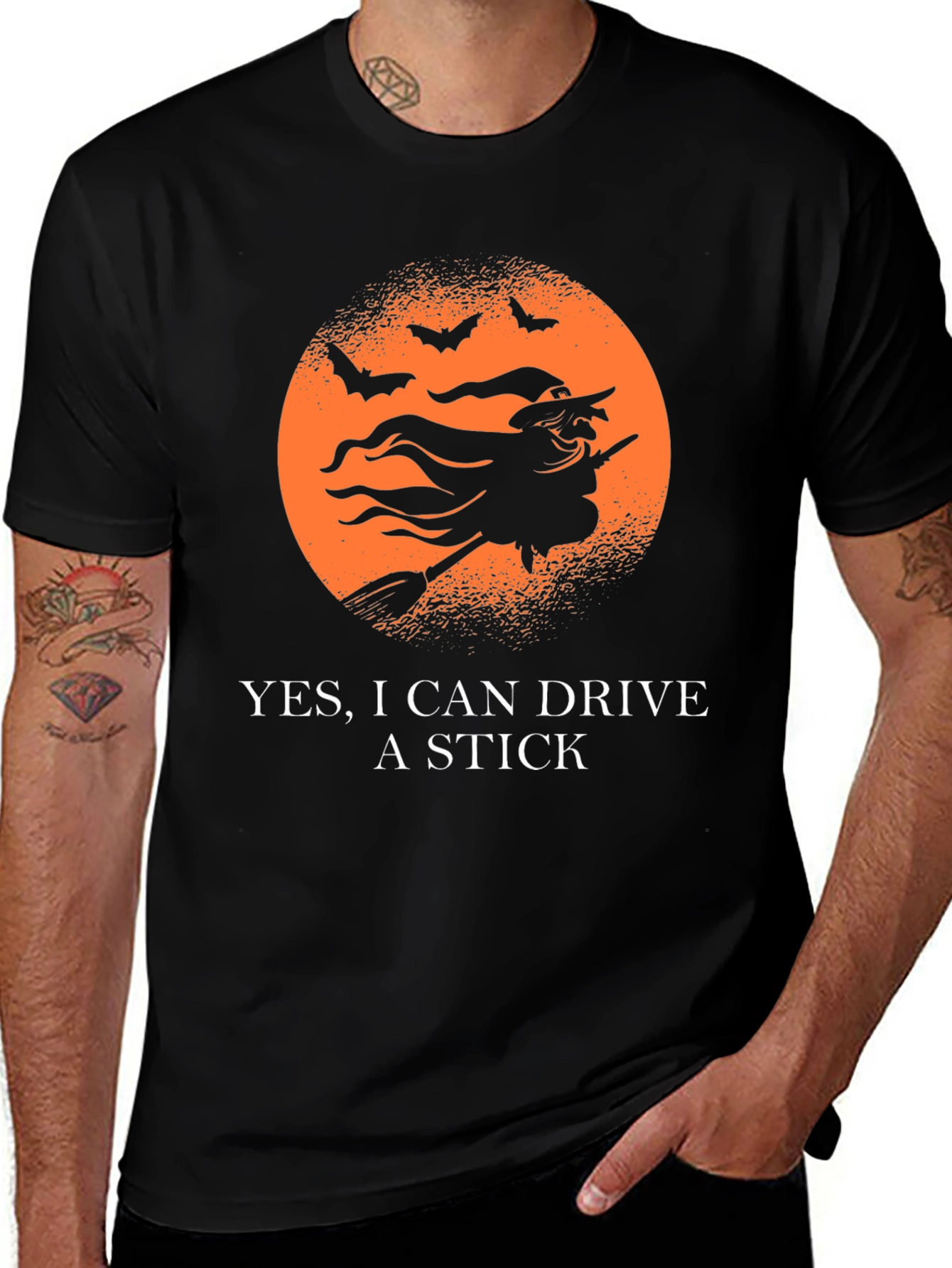 Variant 24 of Witch T-Shirt - Yes, I Can Drive a Stick