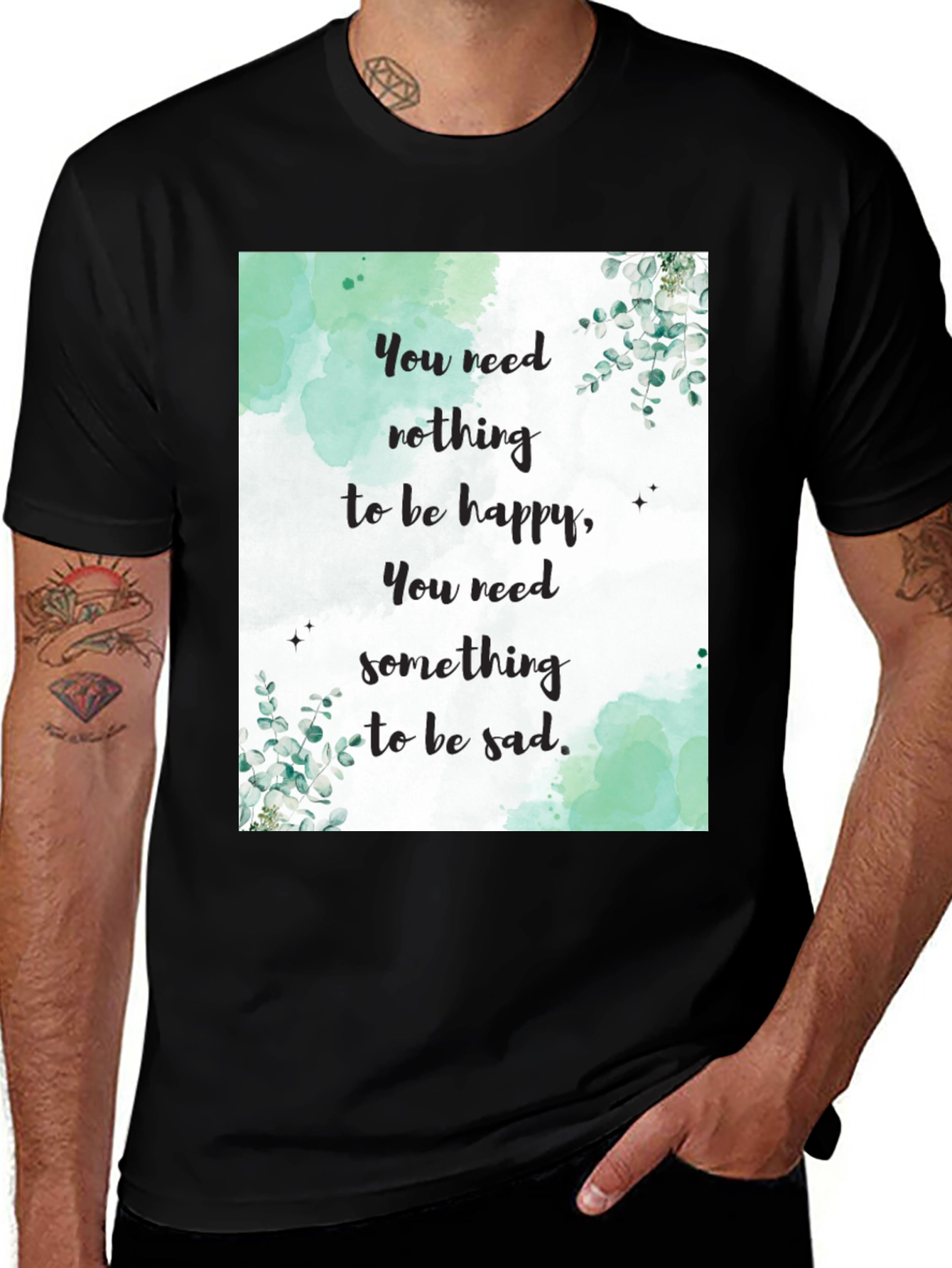 Variant 17 of Inspirational T-Shirt - You Need Nothing to Be Happy