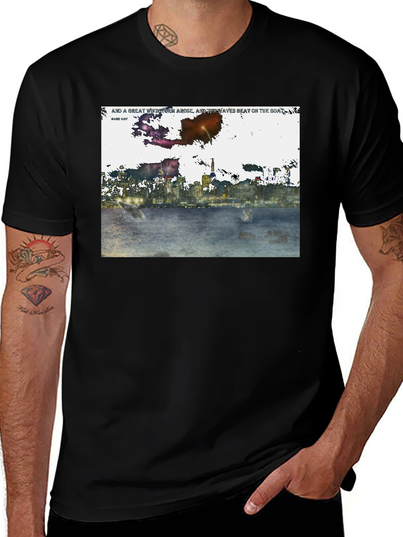 Variant 11 of Abstract Cityscape Graphic T-Shirt