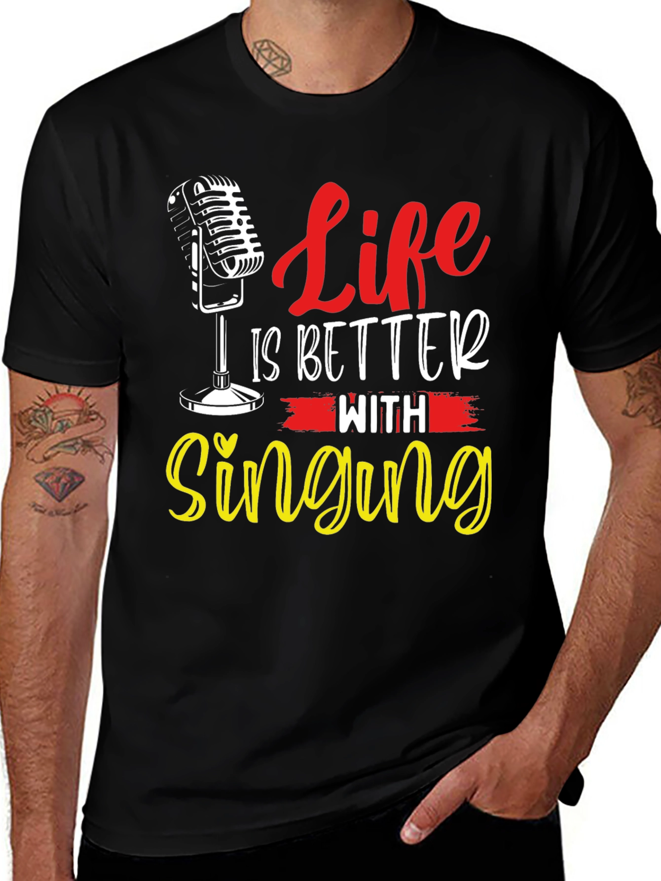 Variant 14 of Life is Better with Singing Black T-Shirt