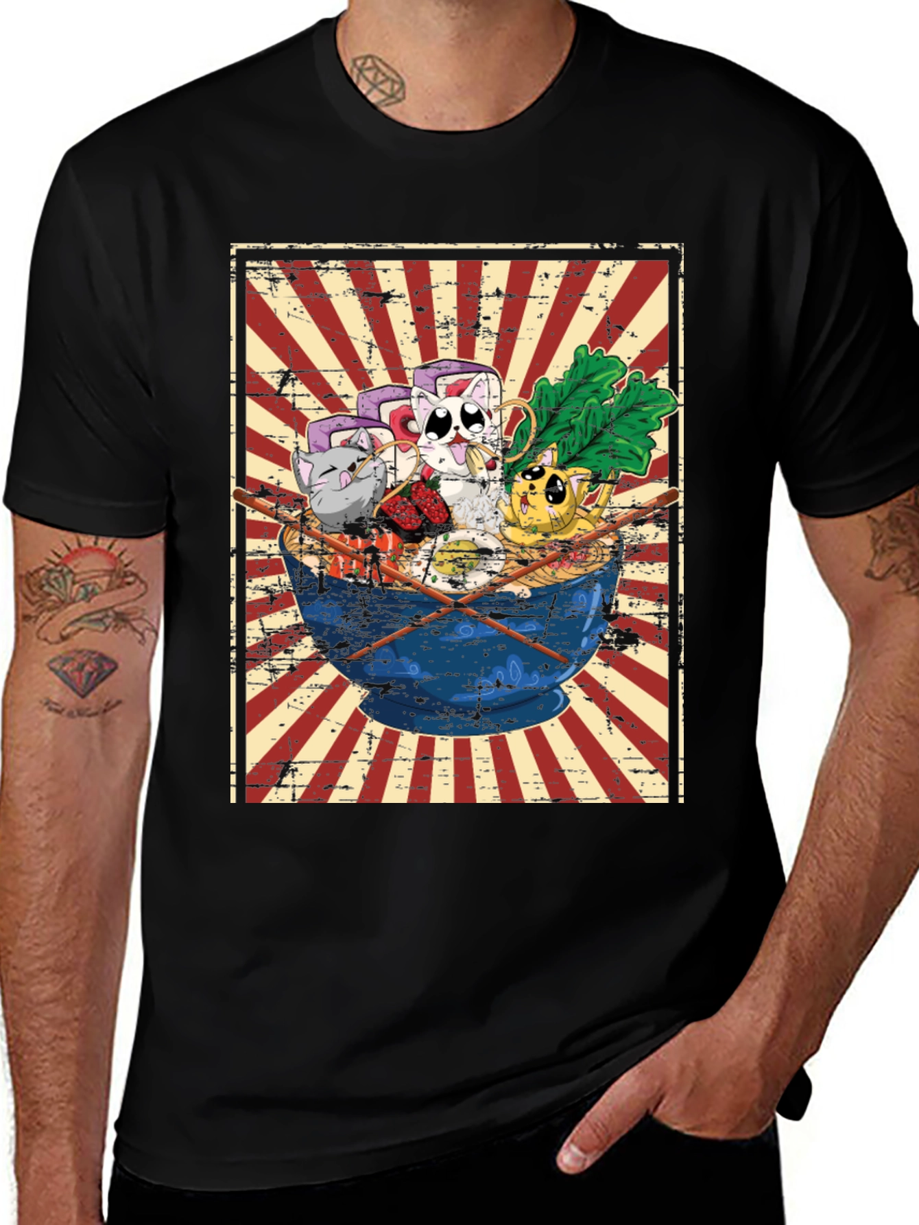 Sushi Cat Ramen Graphic Tee
