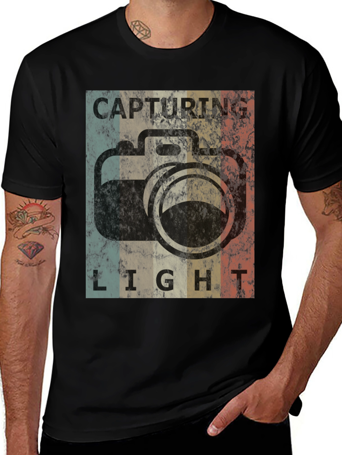Variant 3 of Capturing Light Camera Graphic Tee - Photographer T-Shirt