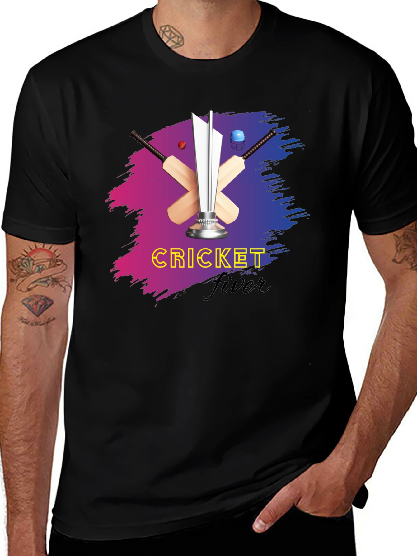 Variant 22 of Cricket Fever Graphic Tee - Stylish Sport Design