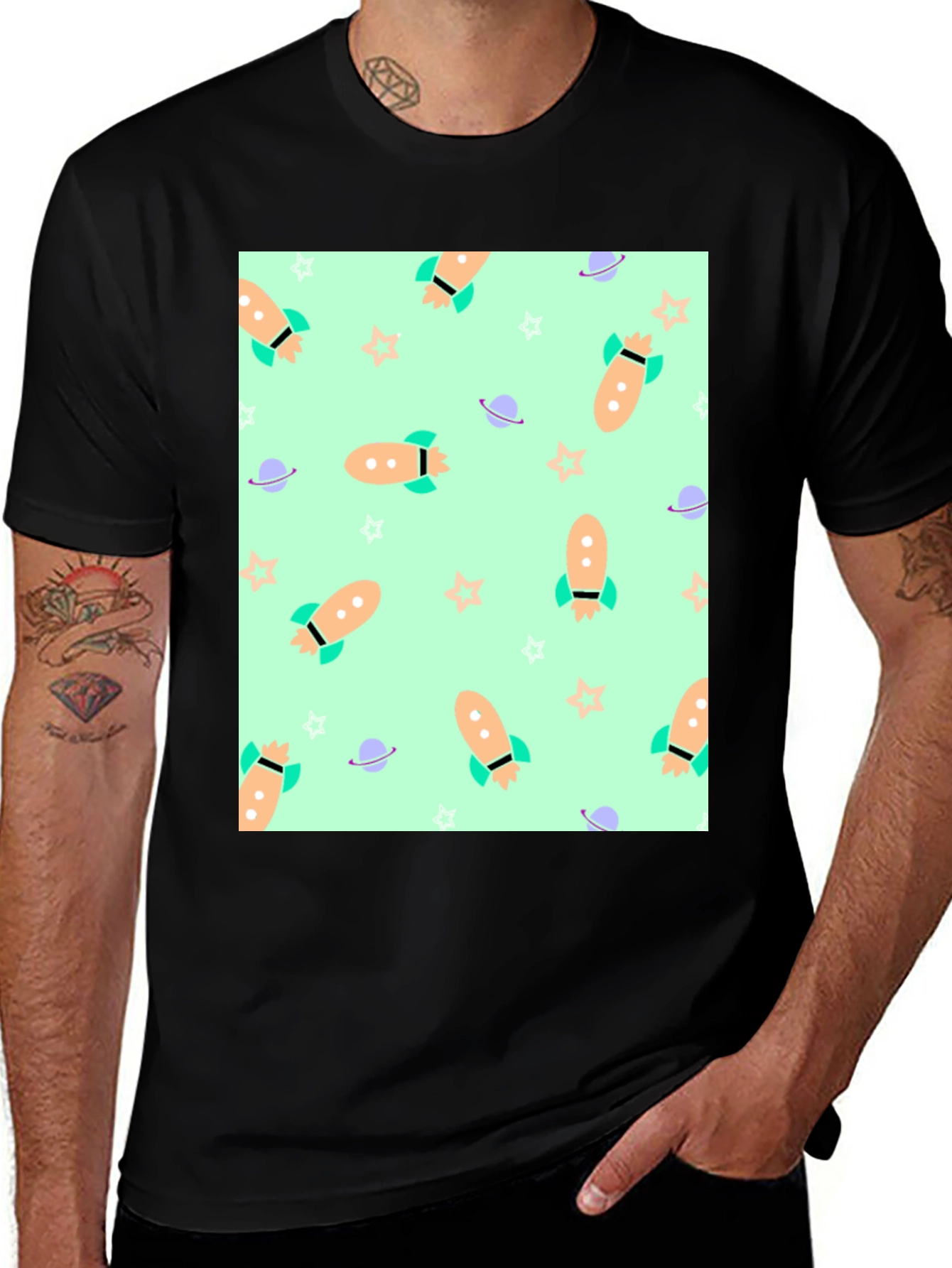 Variant 15 of Fun Space Rockets Graphic Tee