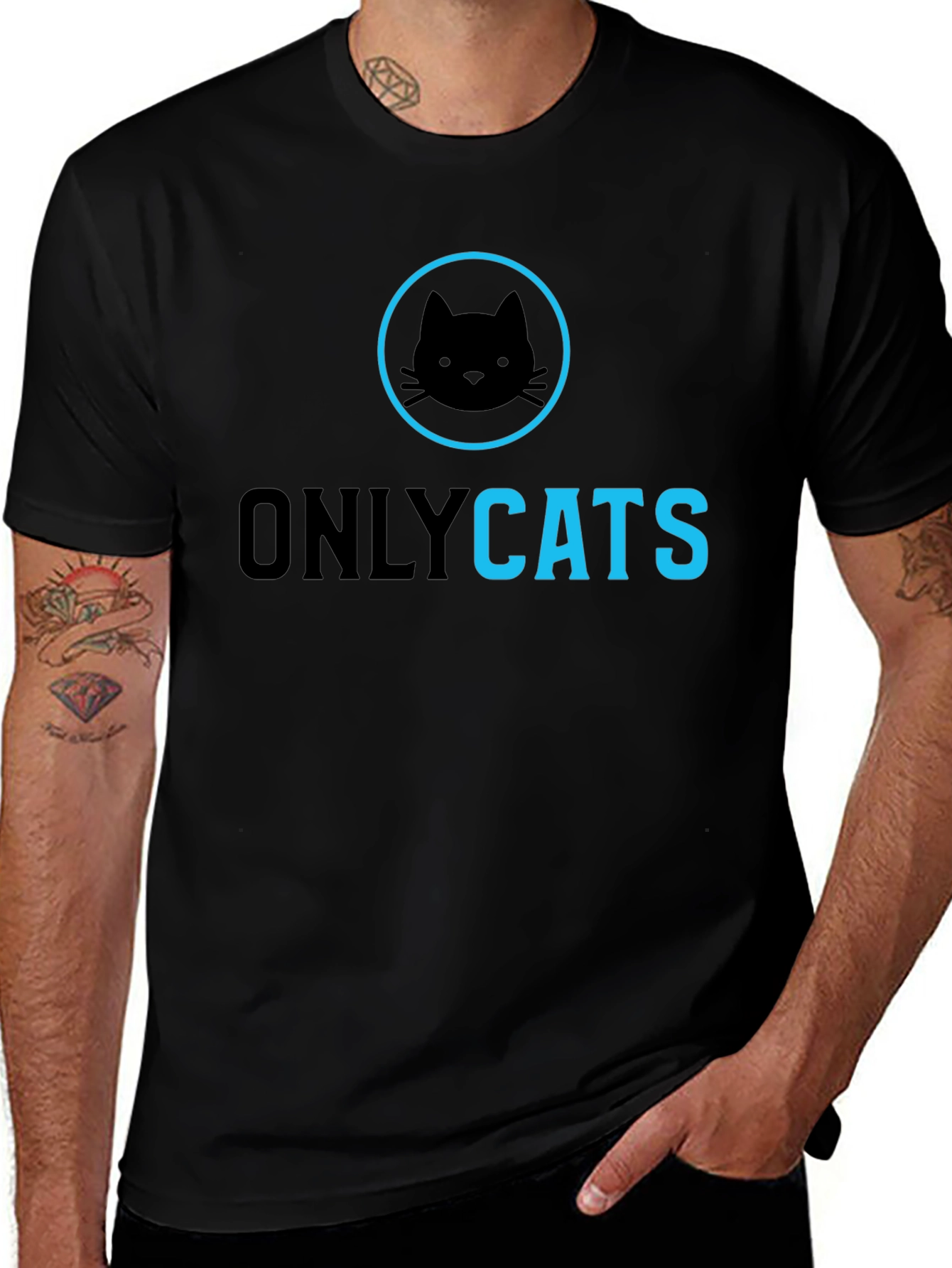 Variant 21 of Only Cats Black Graphic Tee - Unisex