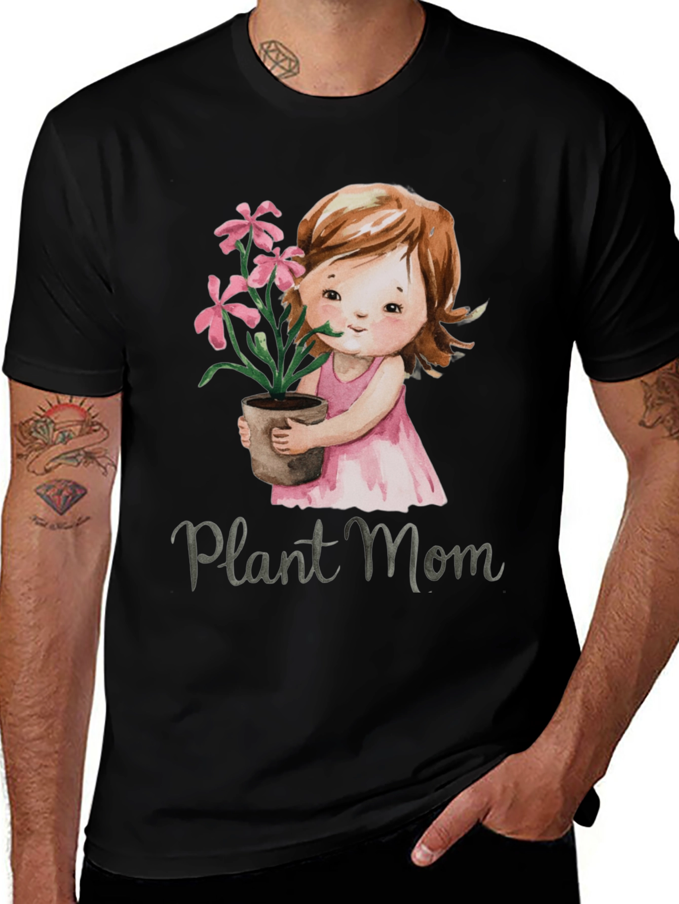 Variant 17 of Plant Mom Graphic Tee - Unisex Black T-Shirt