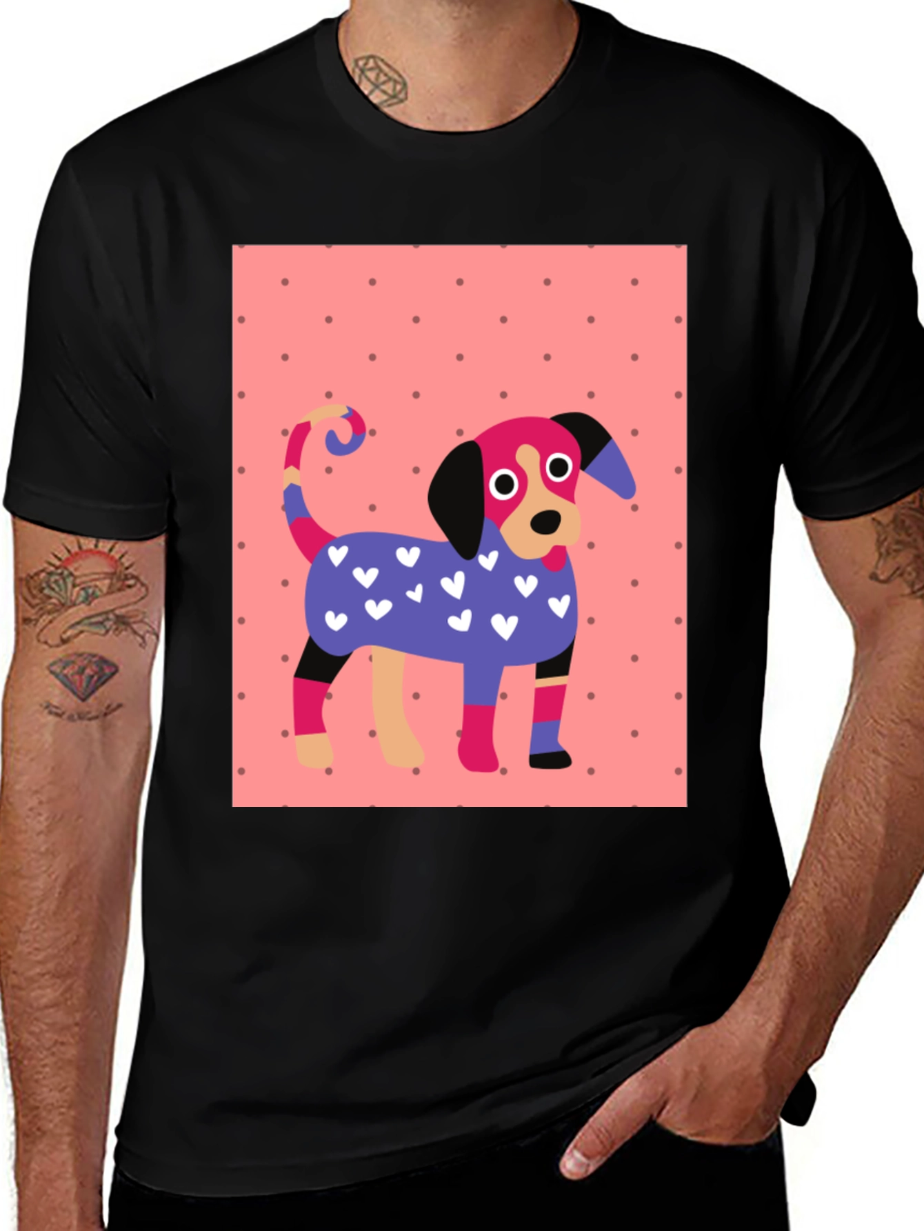Variant 13 of Dog Lover T-Shirt: Colorful Cartoon Dog Tee