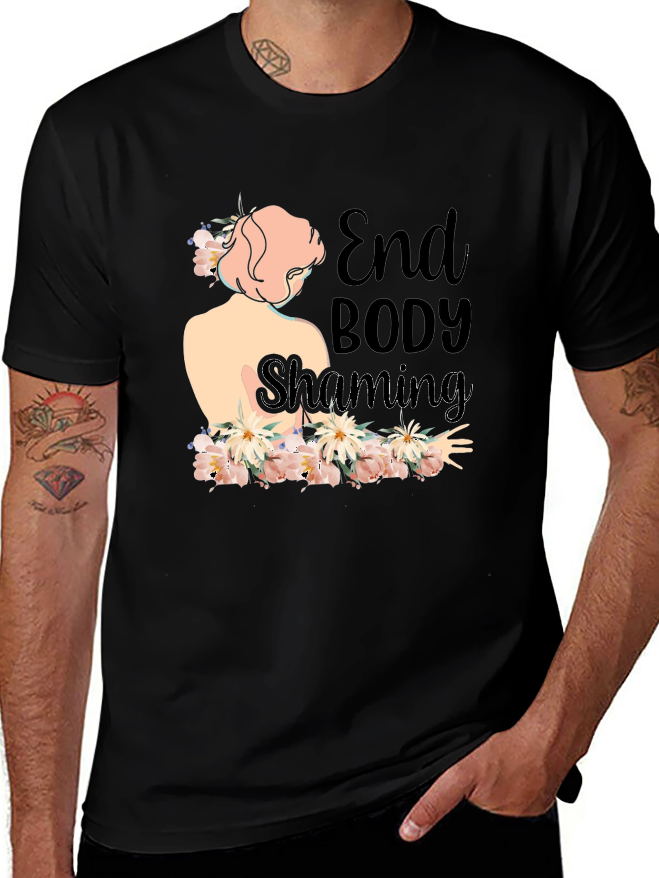 Variant 10 of End Body Shaming Floral T-Shirt