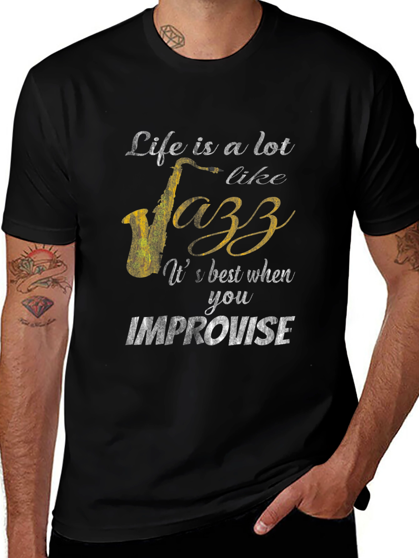 Variant 21 of Life is Jazz Improvisation Graphic T-Shirt