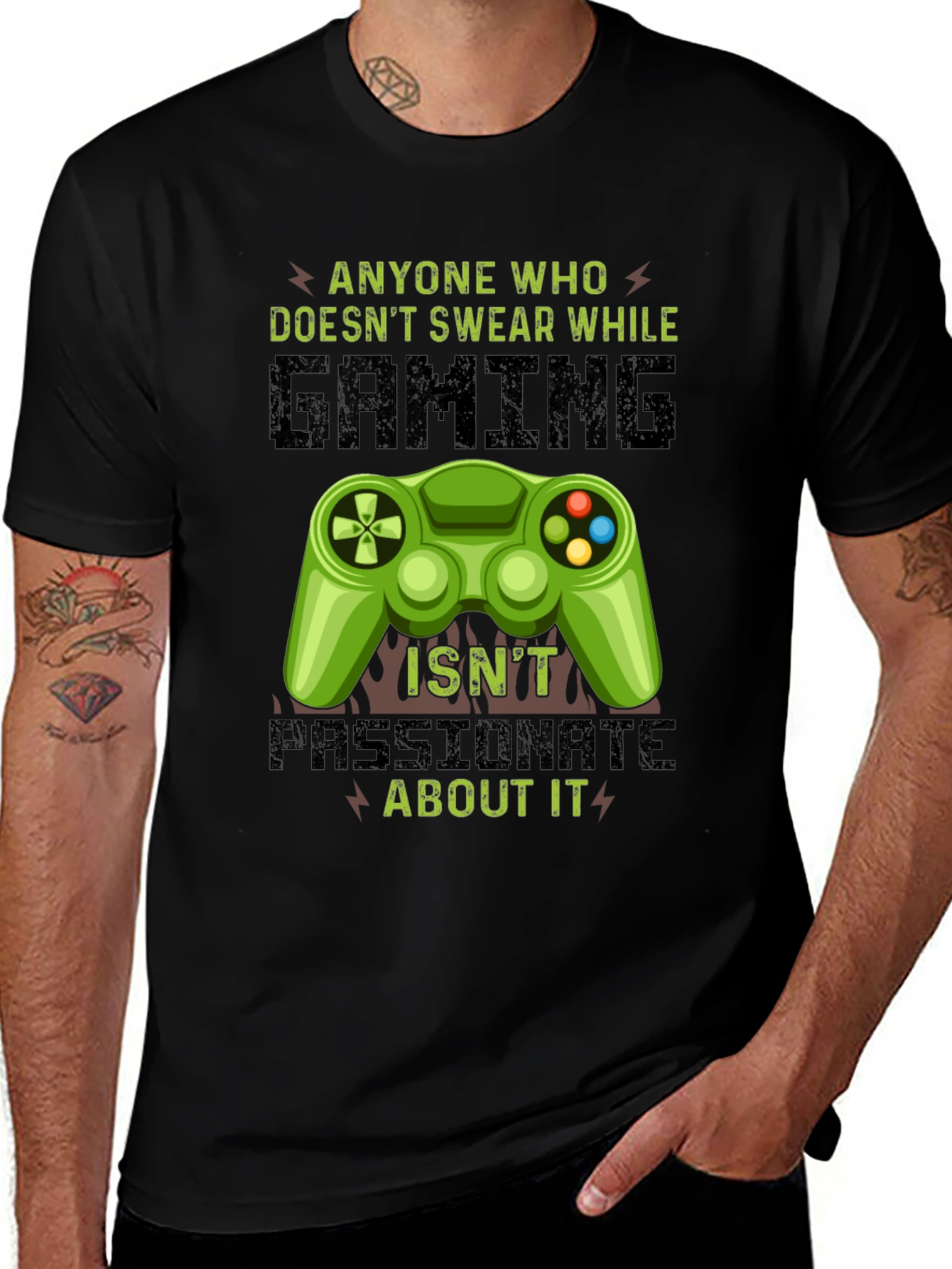 Black Gamer T-Shirt: Passionate Gaming Tee main image