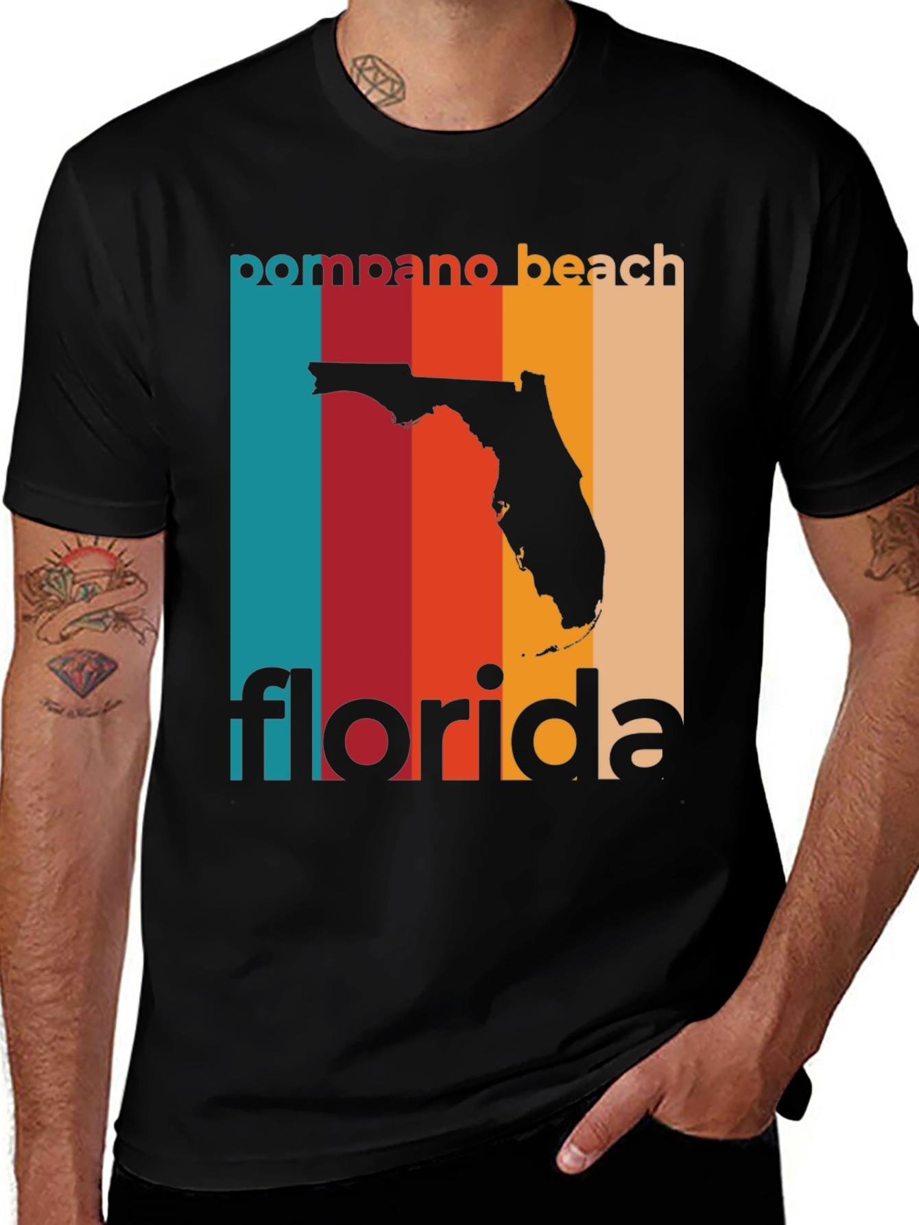 Pompano Beach Florida Retro T-Shirt