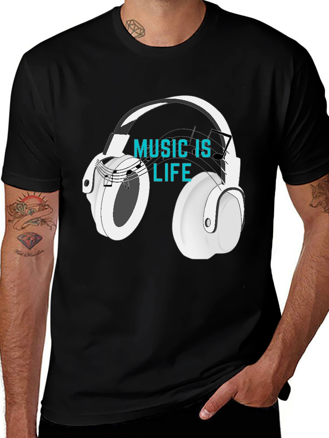 Variant 9 of Music is Life Graphic T-Shirt