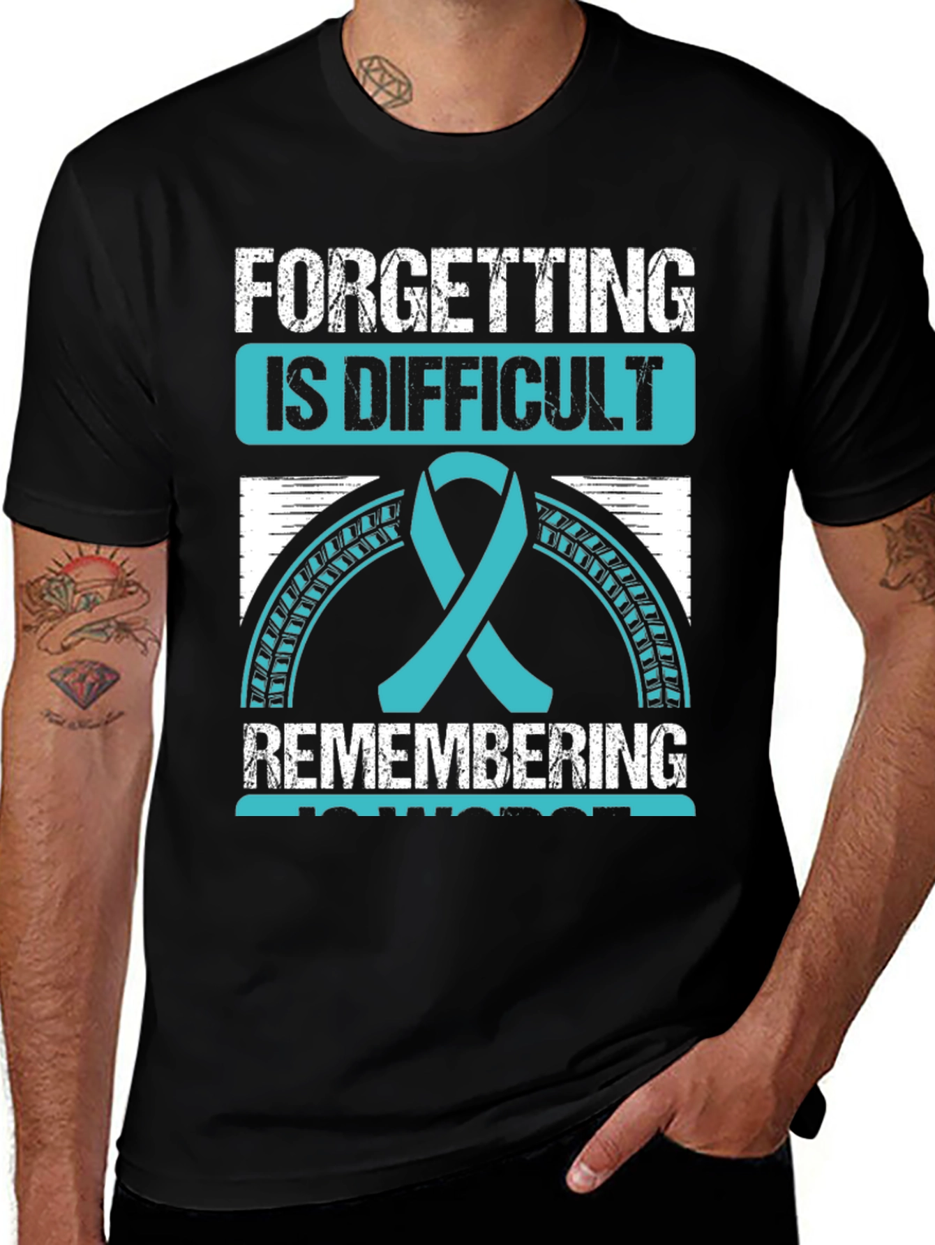 Difficult Forgetting Awareness Ribbon Graphic Tee