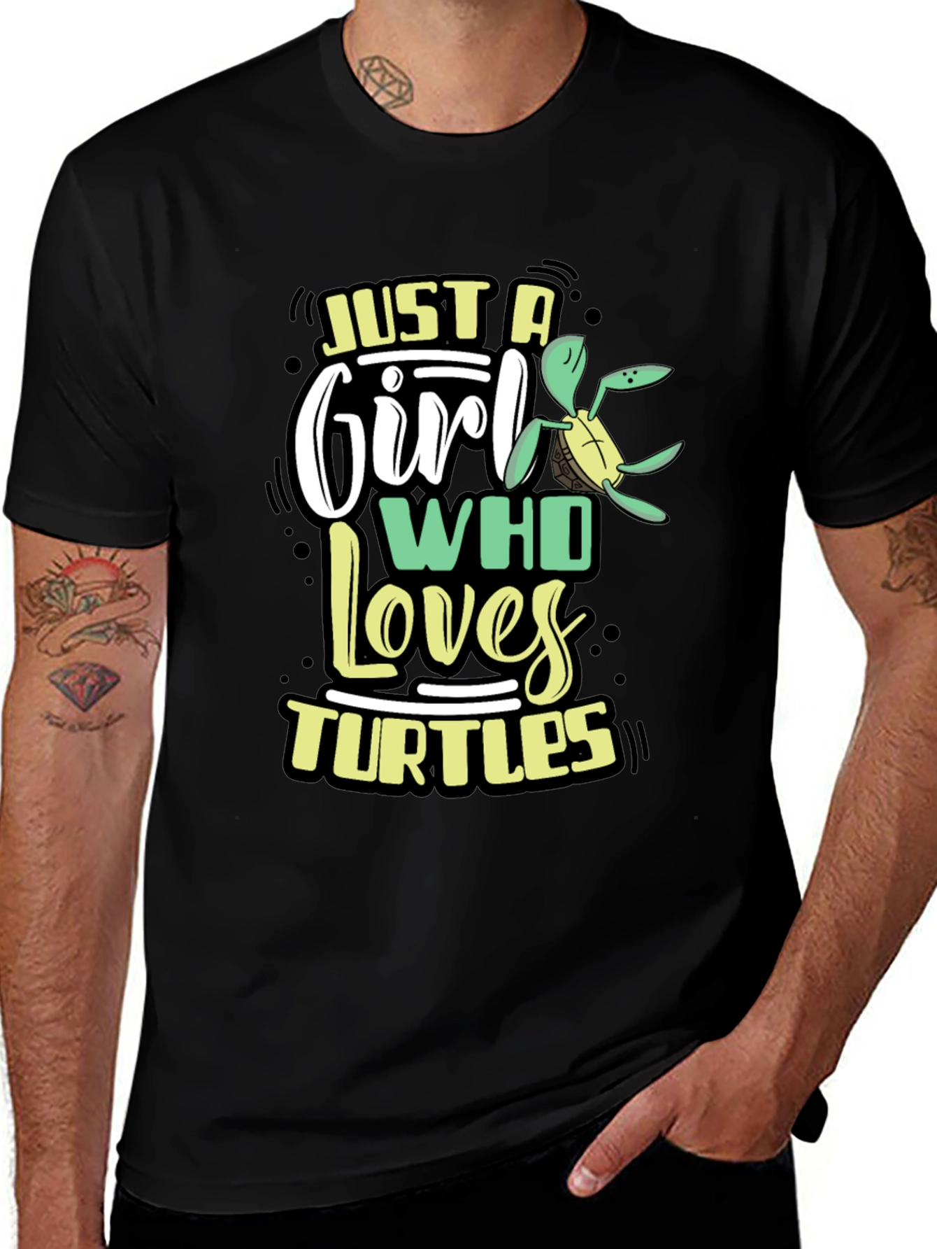 Variant 12 of Just a Girl Who Loves Turtles Graphic Tee