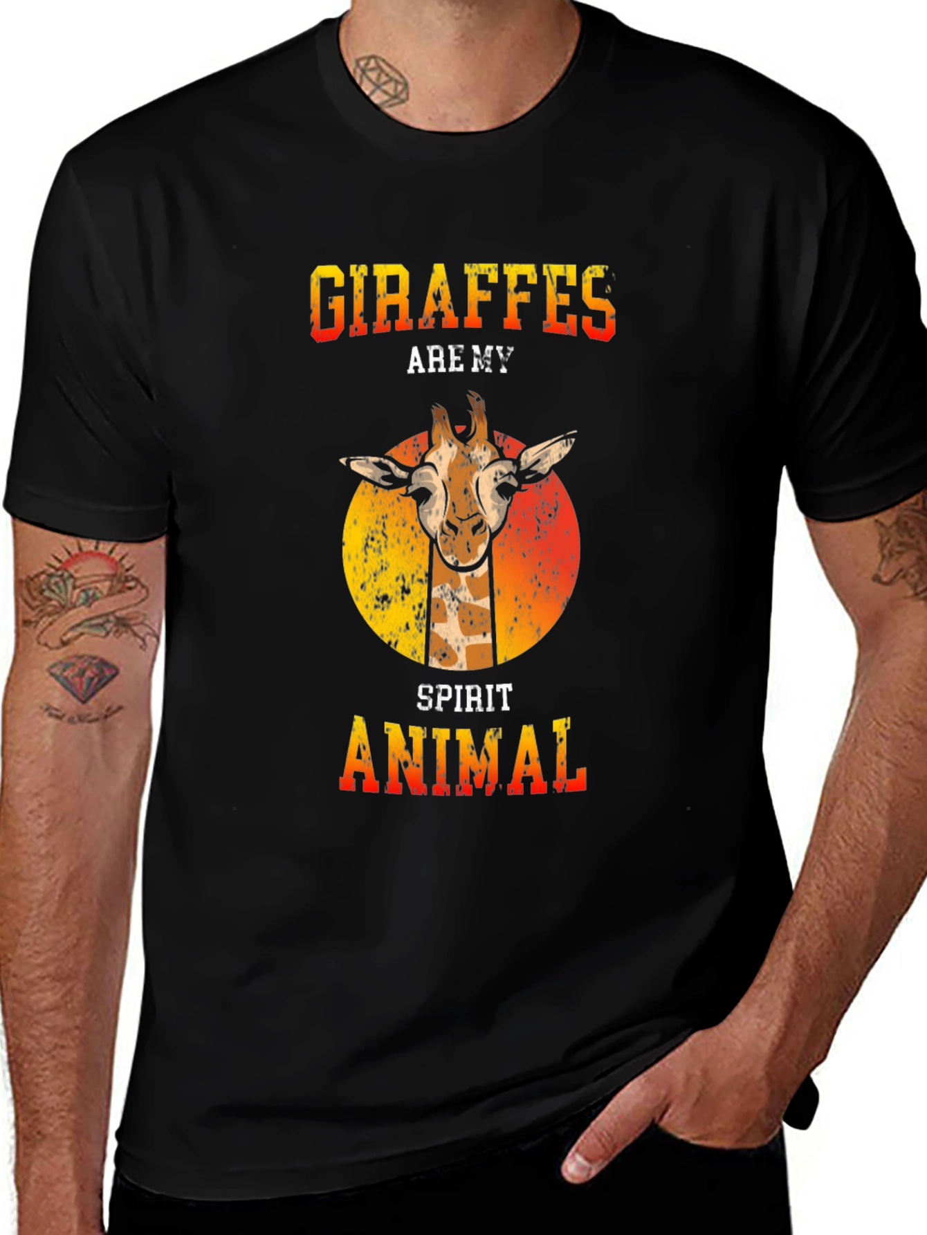 Variant 13 of Giraffe Spirit Animal Graphic Tee - Stylish & Unique