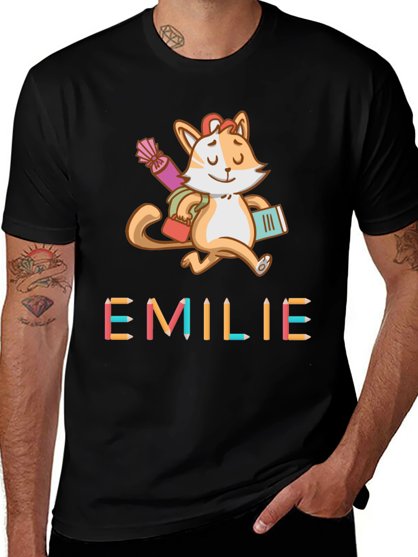 Variant 30 of Emilie Cat Back-to-School Kids T-Shirt