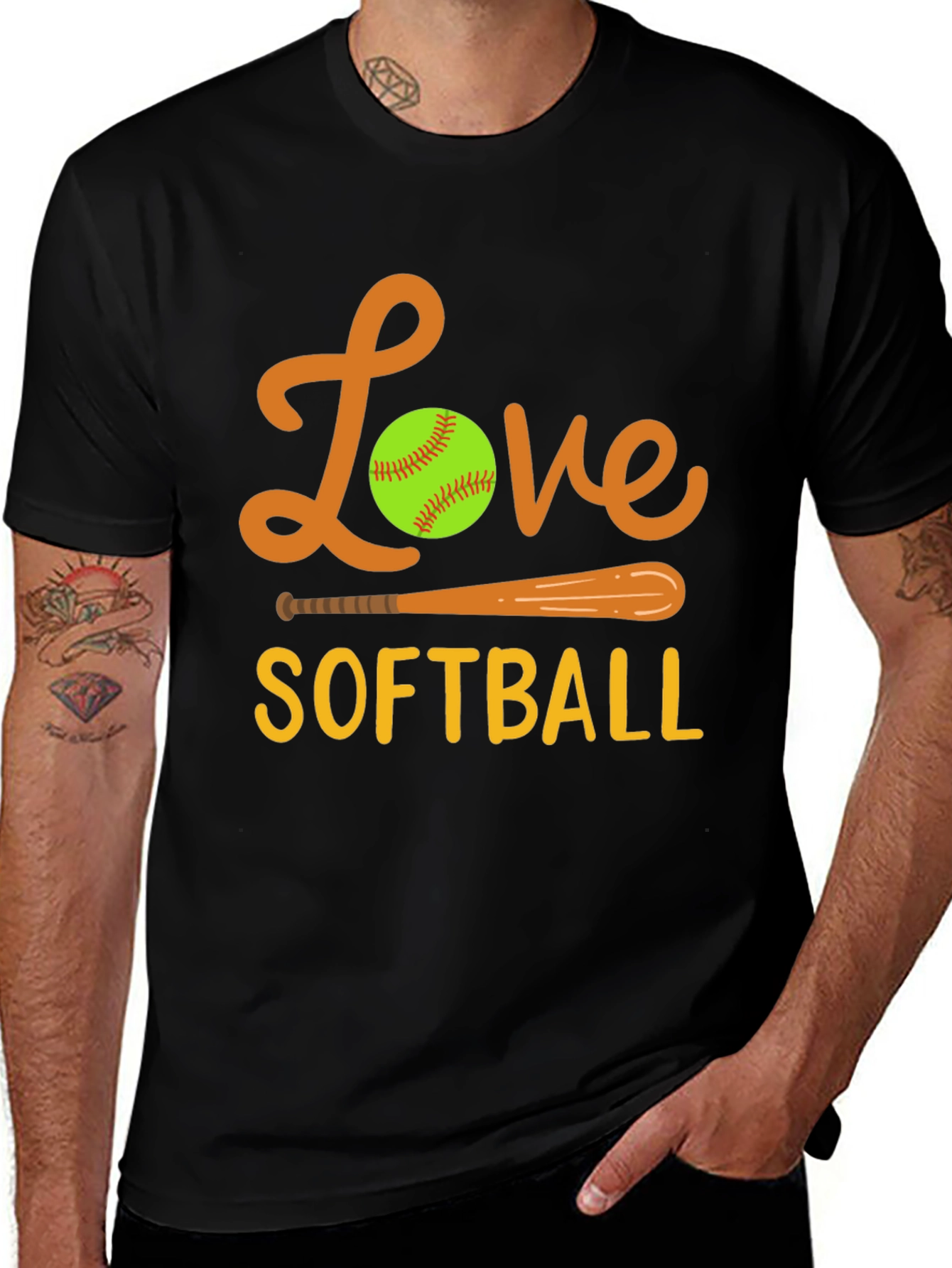 Variant 7 of Love Softball Graphic Tee - Sporty & Stylish!