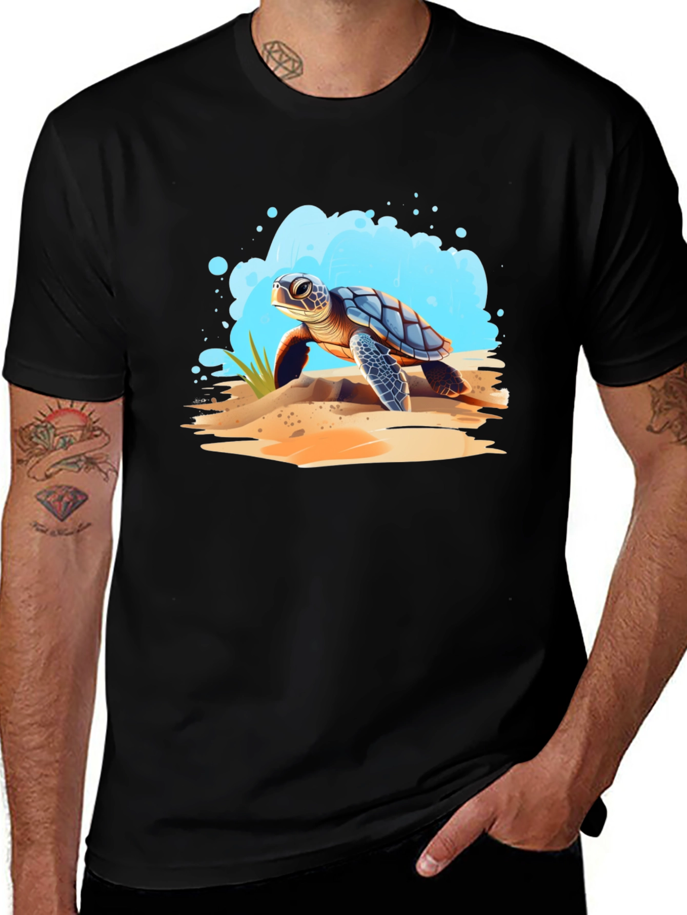 Variant 16 of Sea Turtle Graphic Tee - Coastal Style