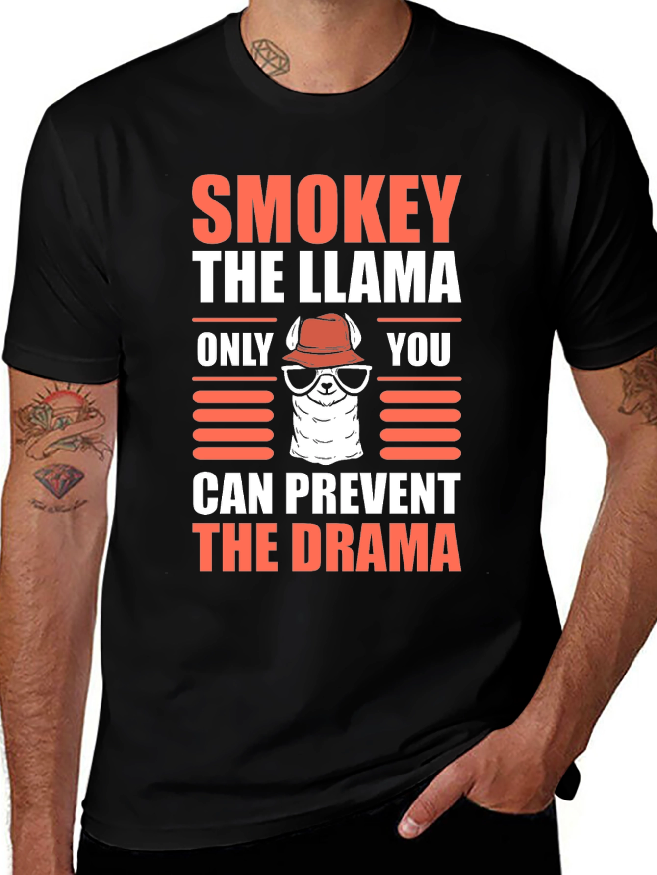 Variant 6 of Smokey the Llama Tee - Prevent The Drama T-Shirt