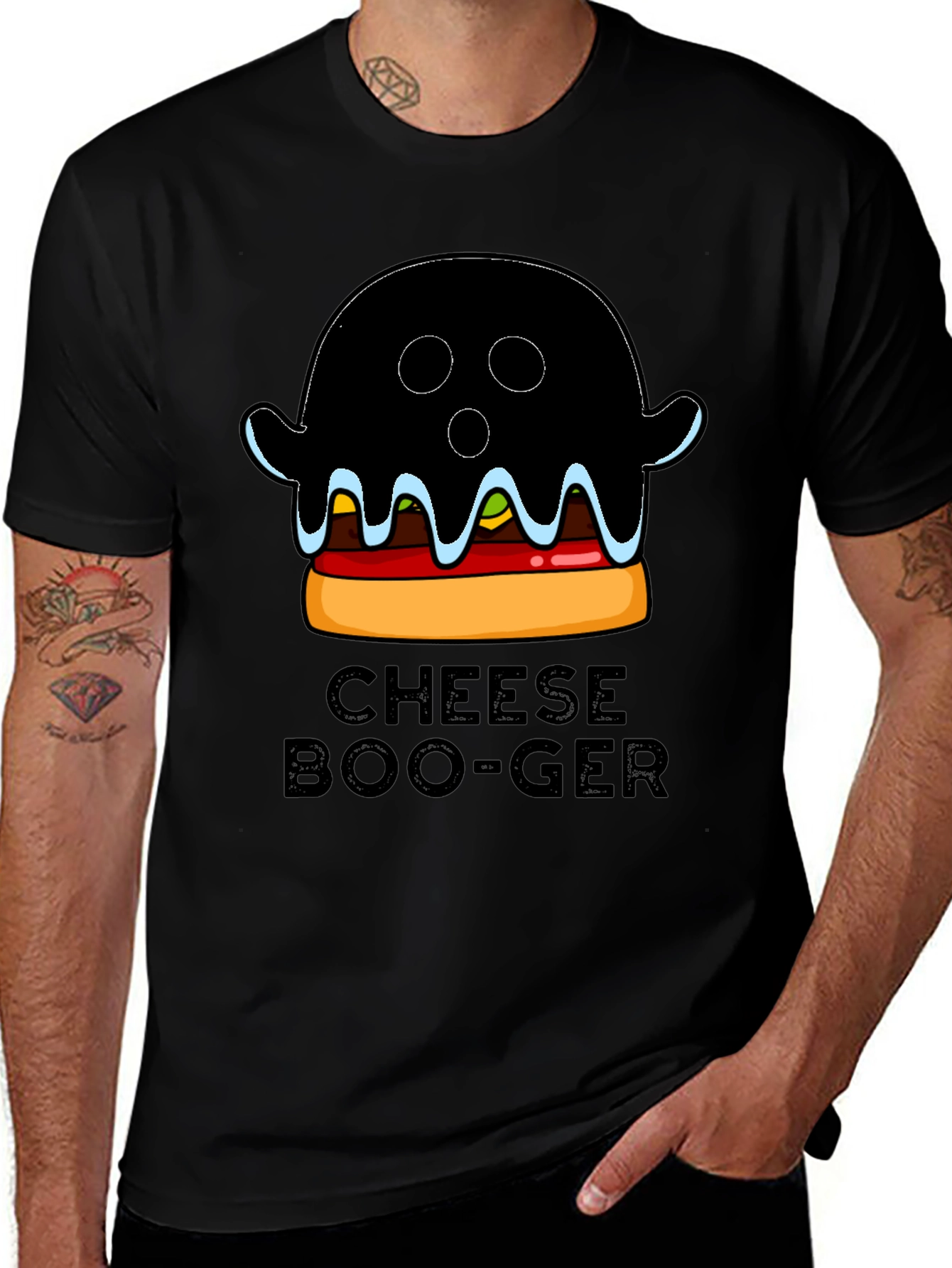 Variant 19 of Cheese Boo-Ger Funny Halloween Ghost Burger T-Shirt
