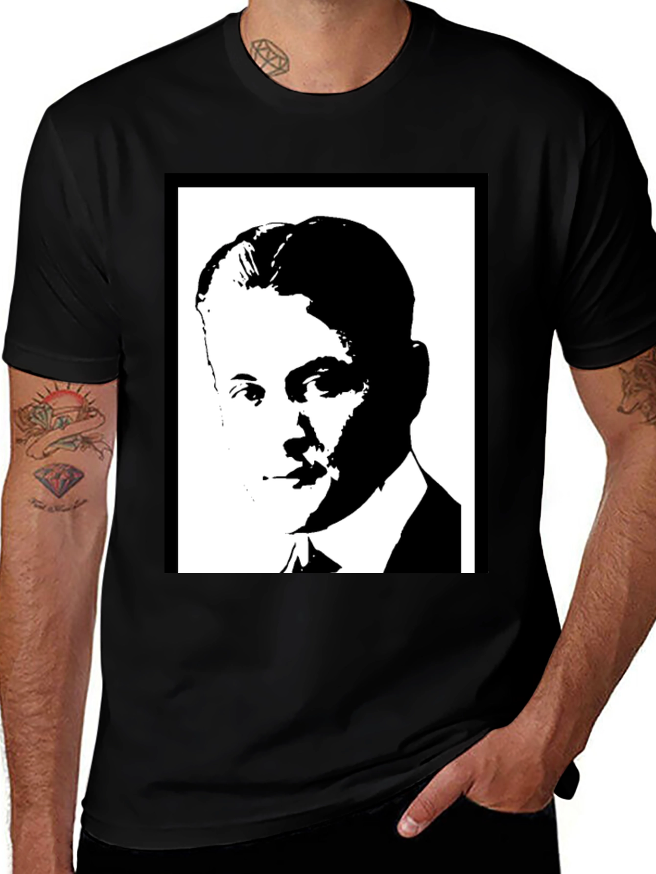 Variant 23 of Vintage Portrait Graphic Tee - Classic Black T-Shirt