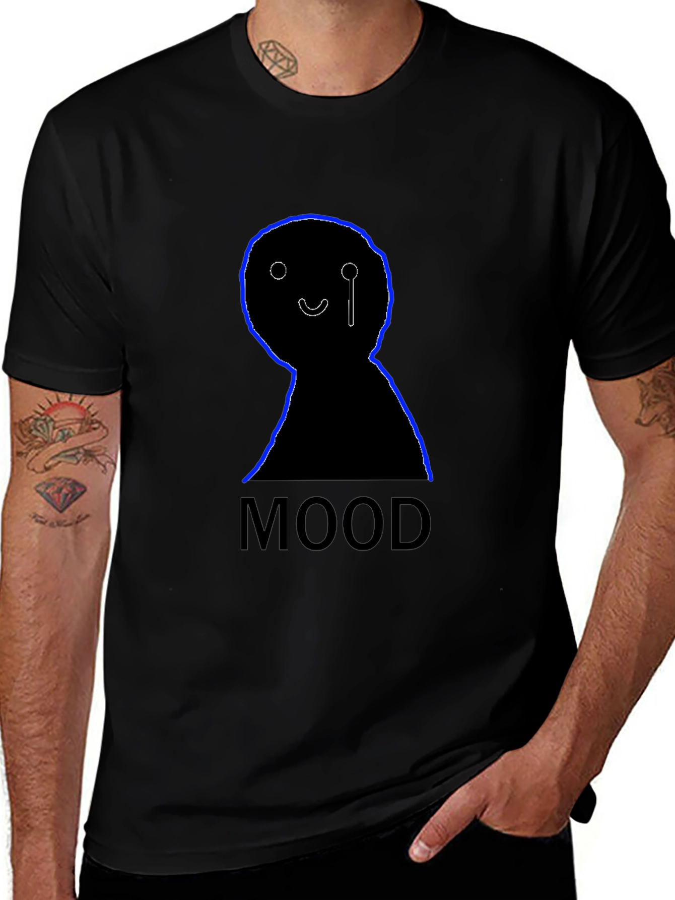Variant 17 of Mood Graphic Tee - Black Cotton T-Shirt