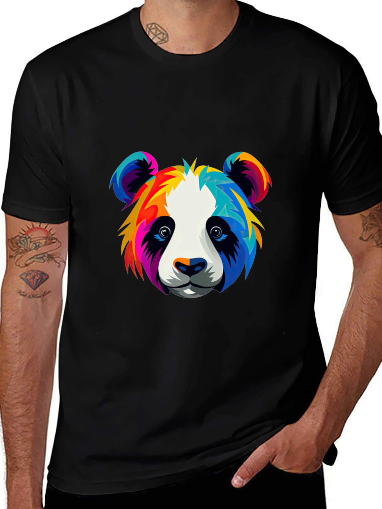 Variant 9 of Colorful Panda Graphic Tee - Unique Animal Design Shirt