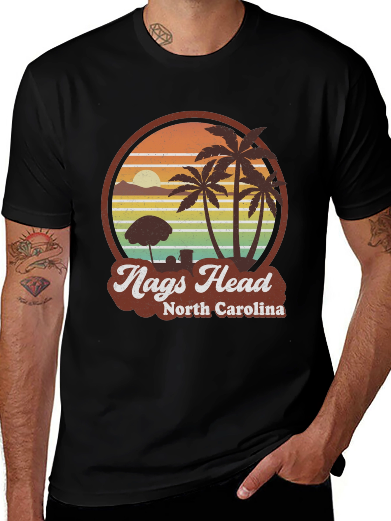 Nags Head North Carolina Retro Beach T-Shirt