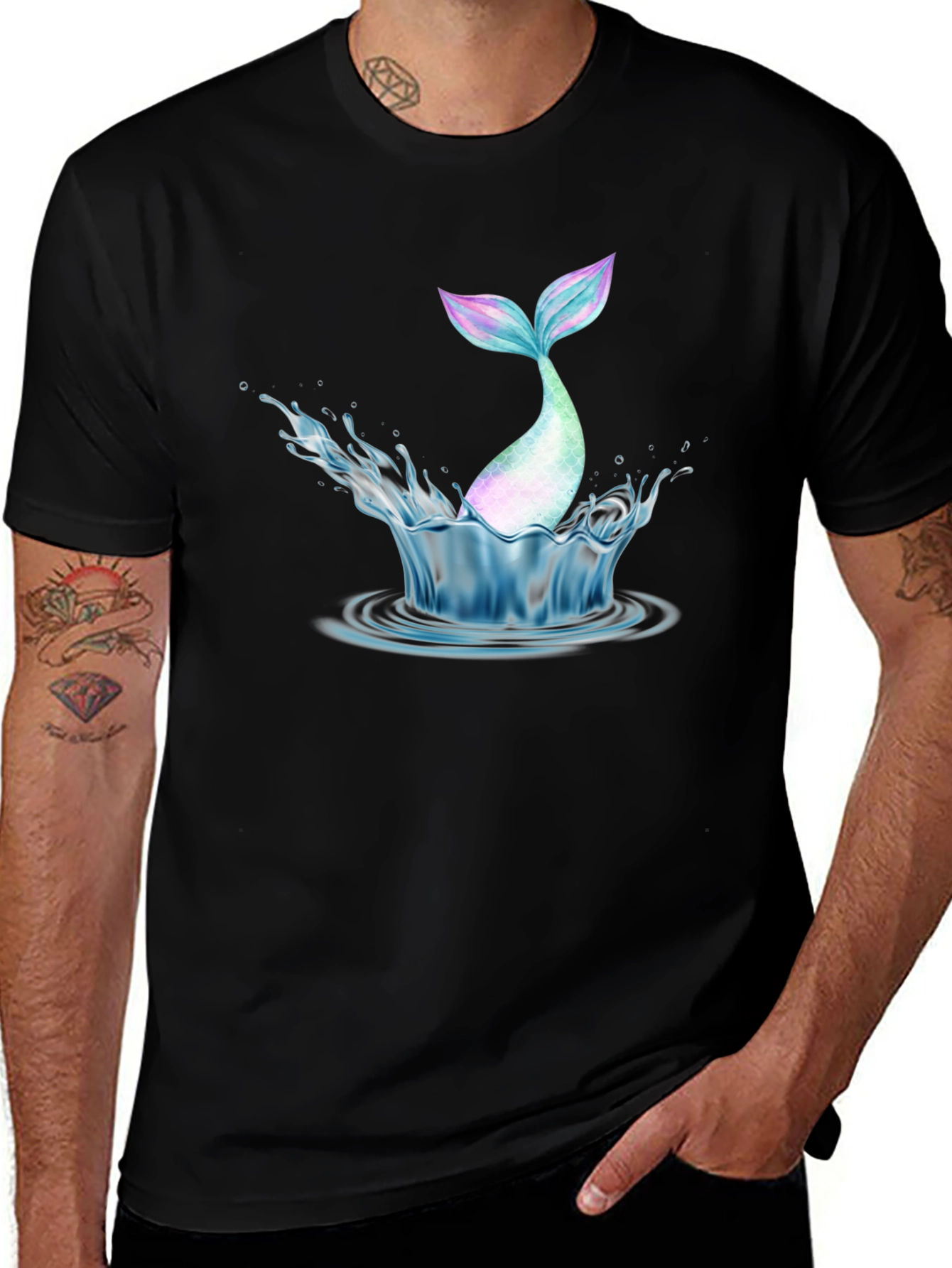 Variant 4 of Mermaid Tail Splash Graphic Tee