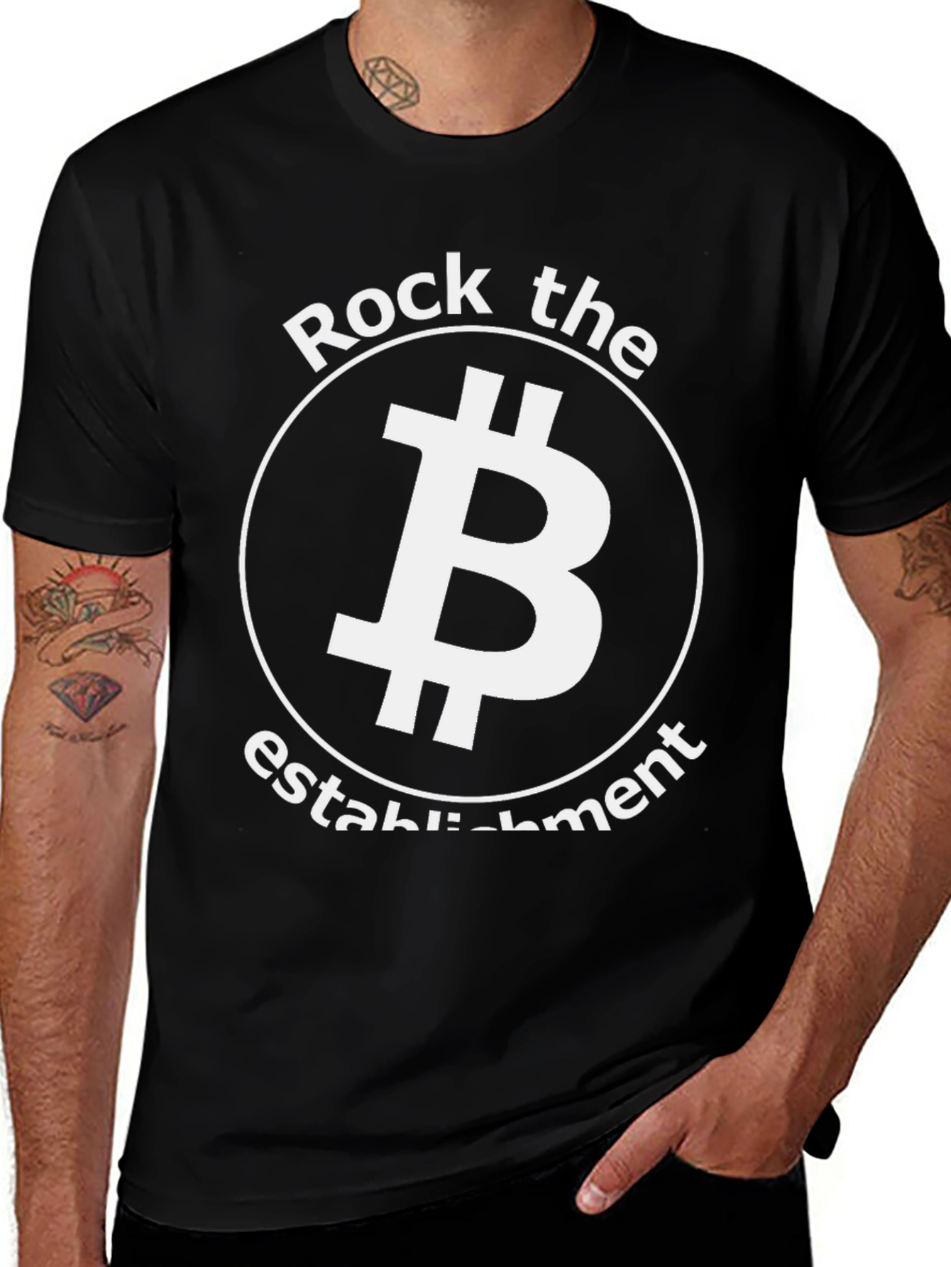 Variant 16 of Rock the Establishment Bitcoin T-Shirt