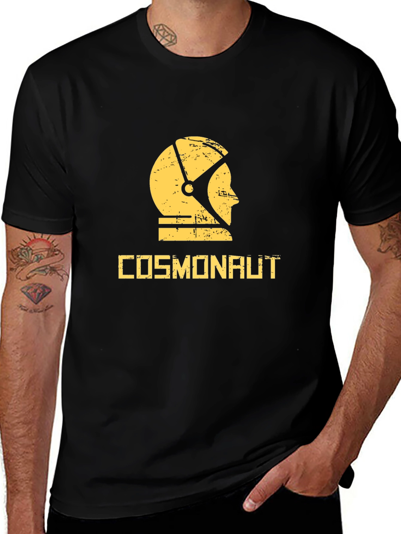 Variant 15 of Cosmonaut Graphic Print Black T-Shirt