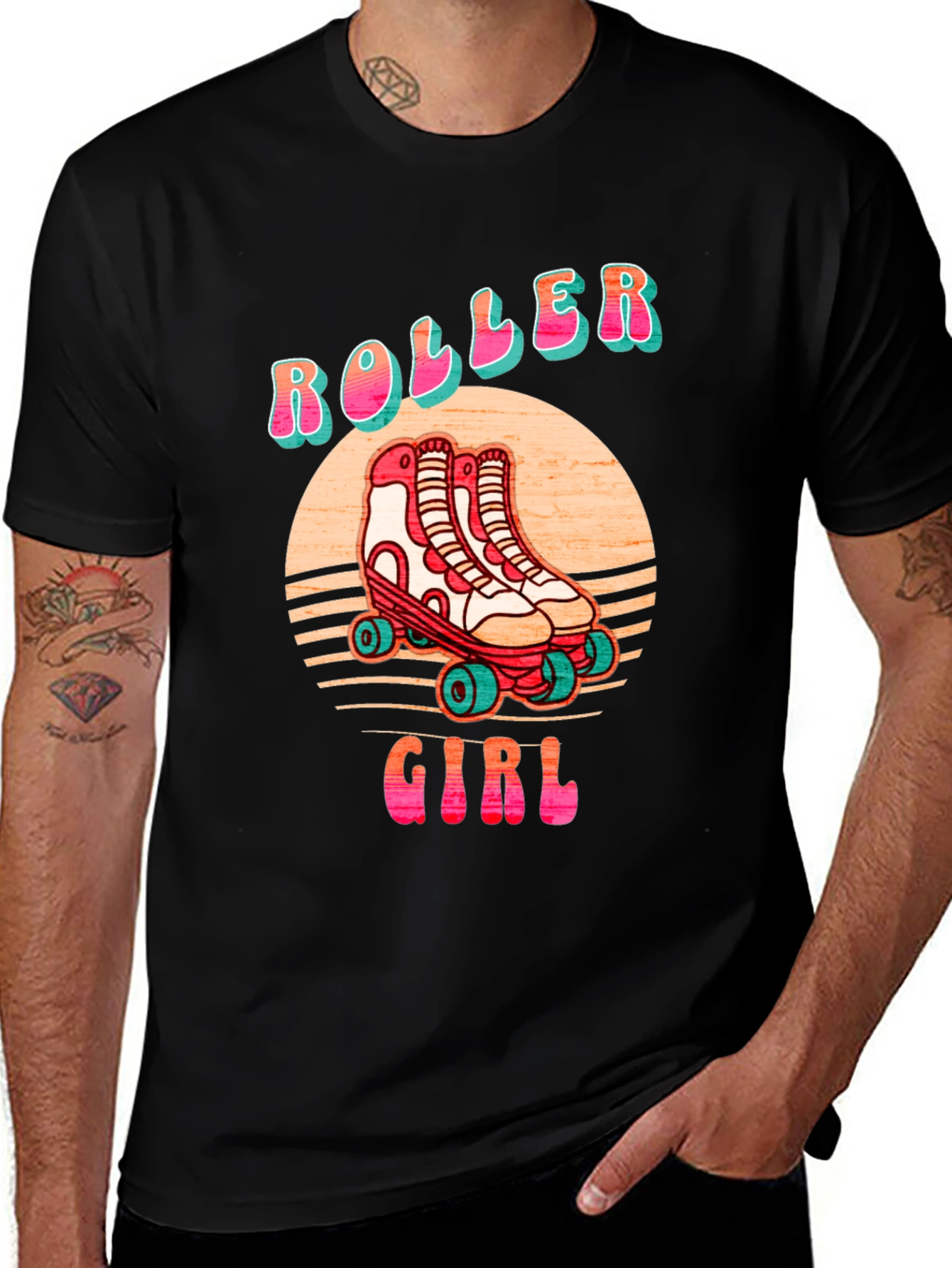 Variant 19 of Retro Roller Girl T-Shirt - Vintage Skate Design