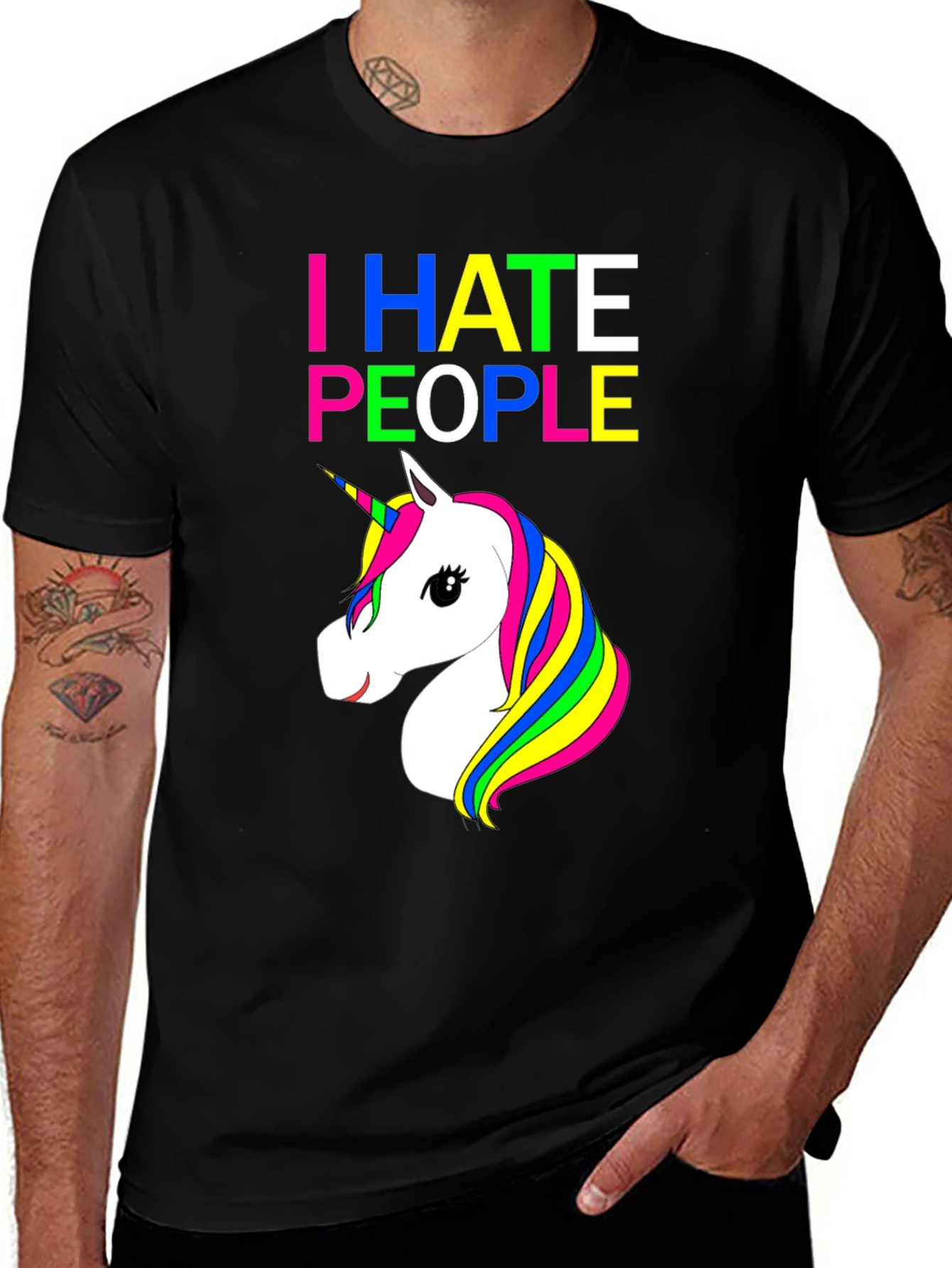 Variant 13 of I Hate People Unicorn Graphic Tee