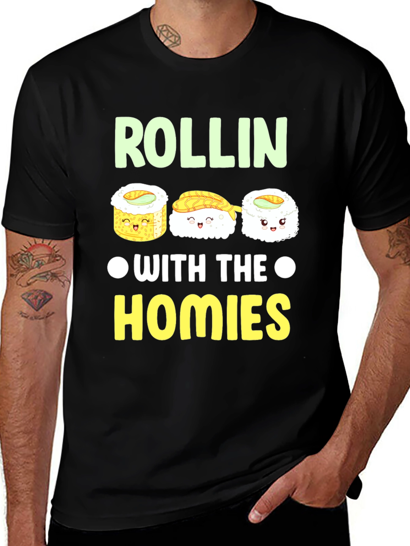 Variant 22 of Rollin' With The Homies Sushi Graphic T-Shirt