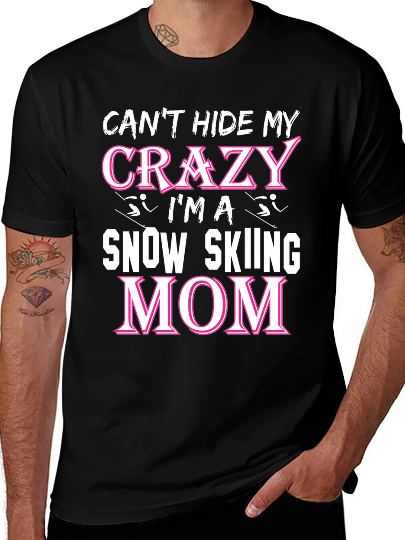 Variant 8 of Crazy Snow Skiing Mom T-Shirt