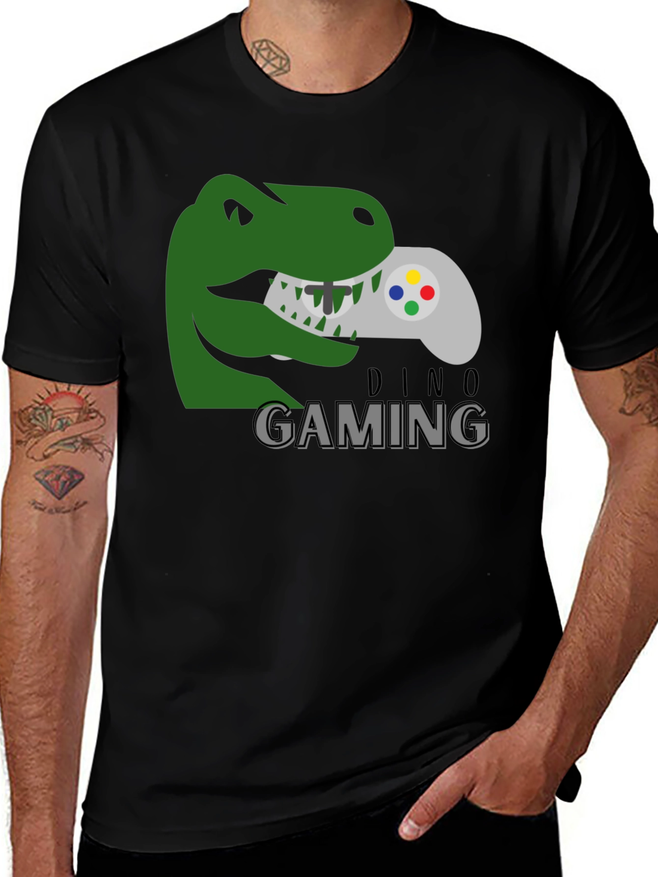 Variant 18 of Dino Gaming T-Shirt - Gamer Dinosaur Controller Tee