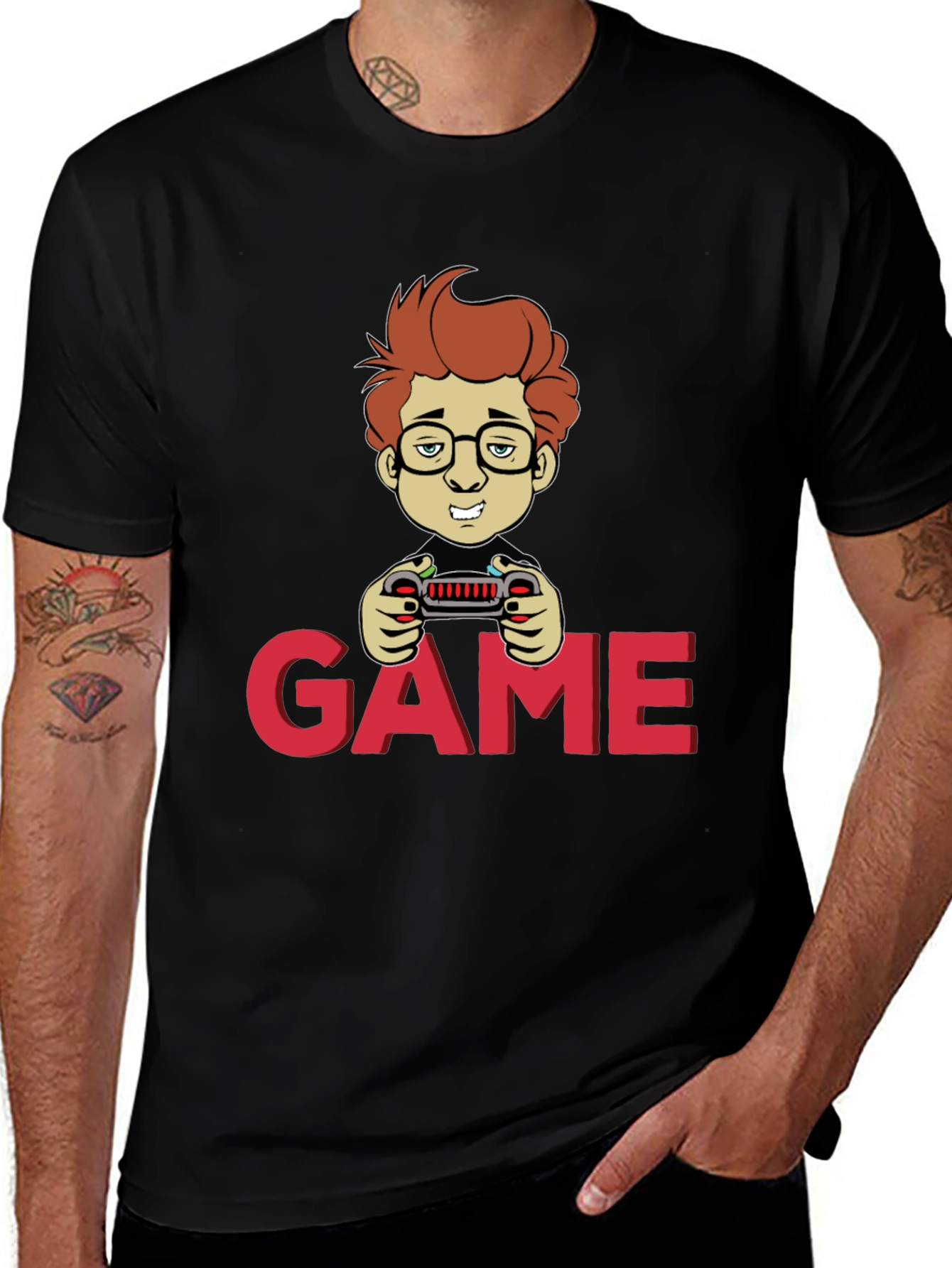 Variant 24 of Gamer Cartoon Graphic Tee - Fun & Stylish