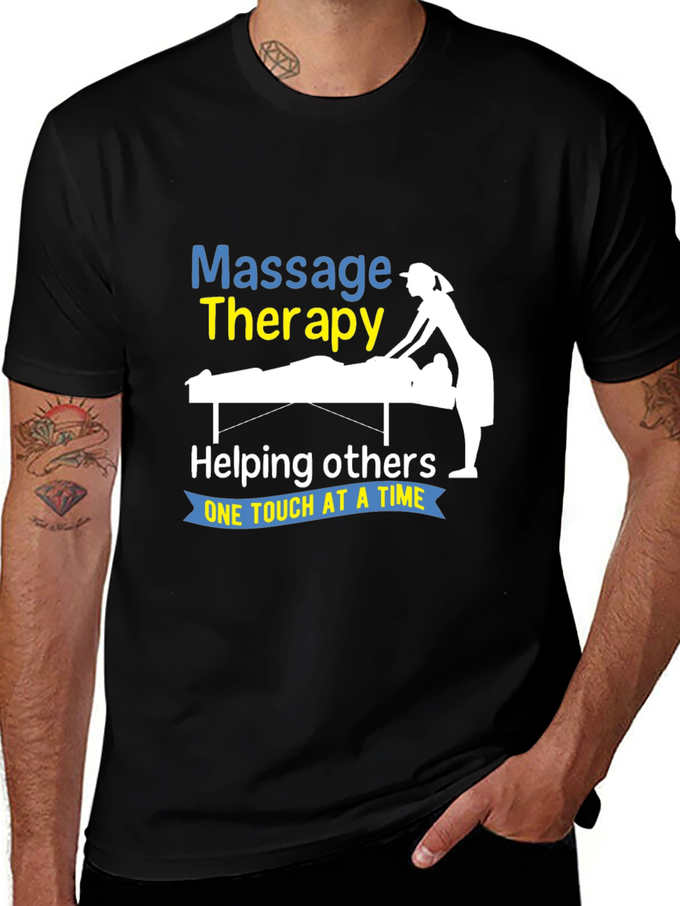 Variant 7 of Massage Therapy T-Shirt: Helping Others One Touch at a Time!