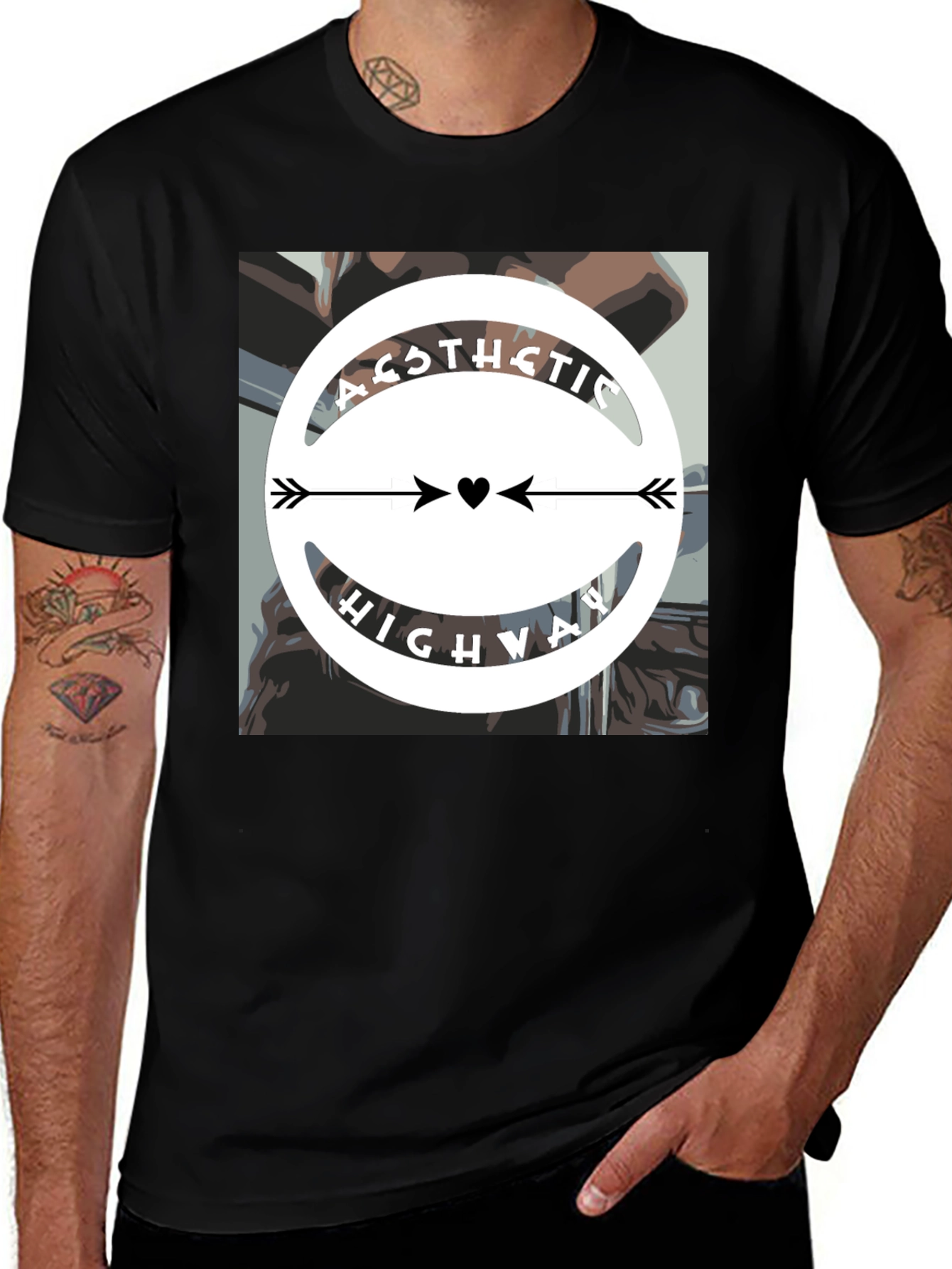 Variant 18 of Aesthetic Highway Graphic Tee - Unisex Black T-Shirt