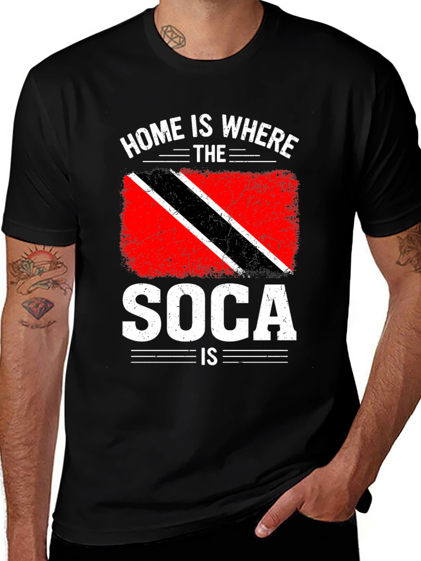 Trinidad & Tobago Flag T-Shirt - Home Is Where The Soca Is