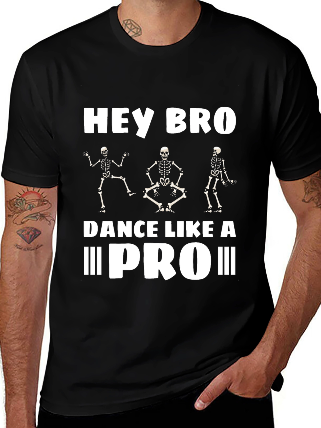 Variant 24 of Hey Bro Dance Like a Pro T-Shirt - Skeleton Graphic Tee