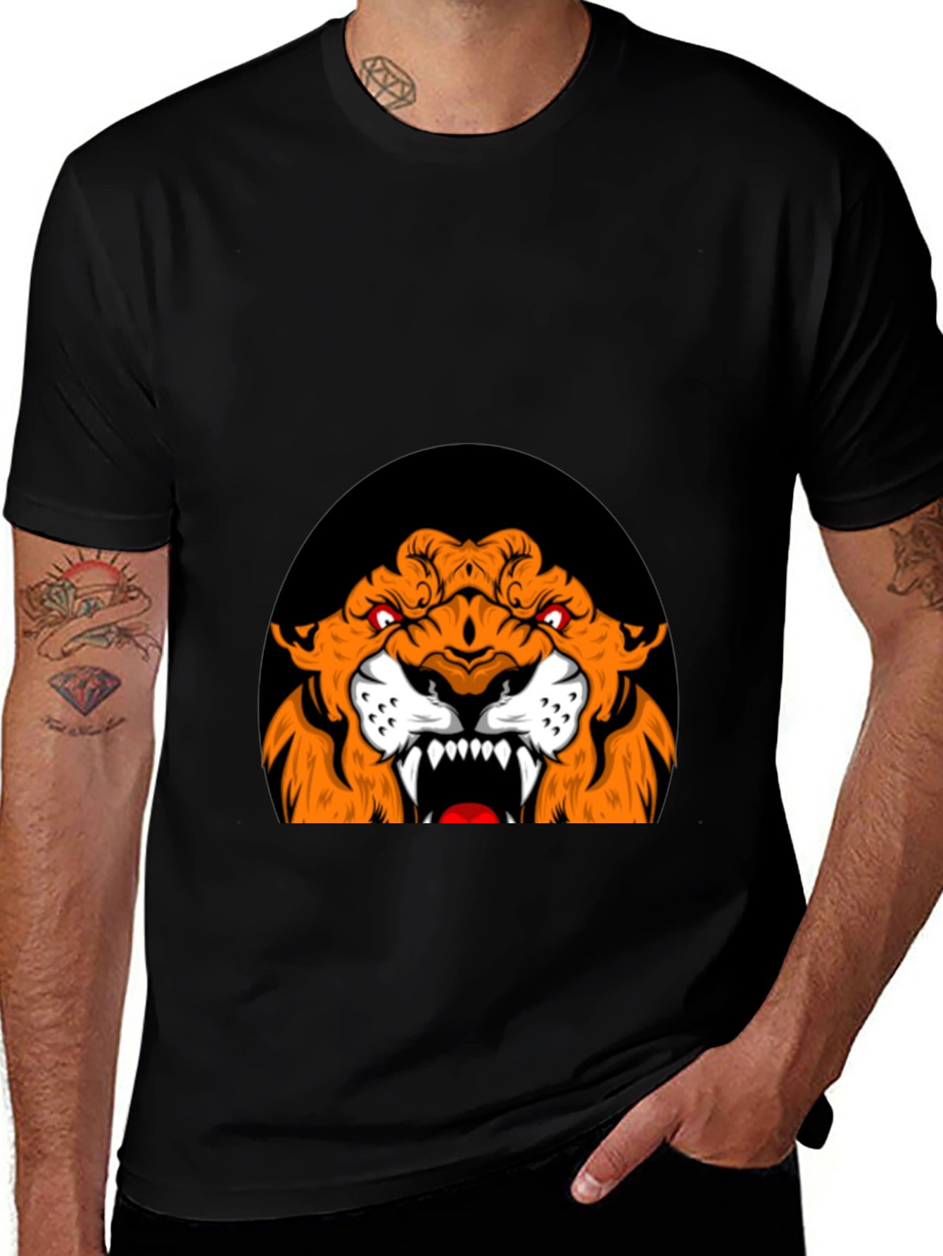 Variant 8 of Roaring Tiger Graphic Tee - Black