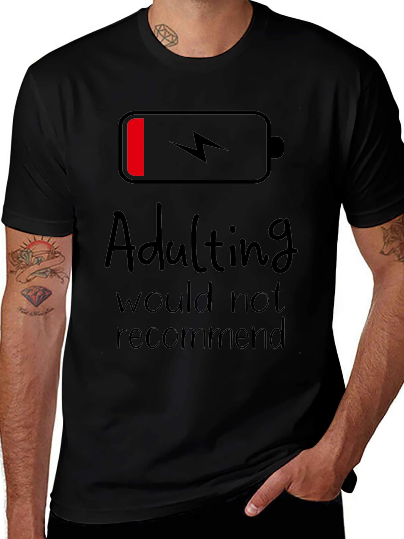 Adulting Would Not Recommend Black T-Shirt