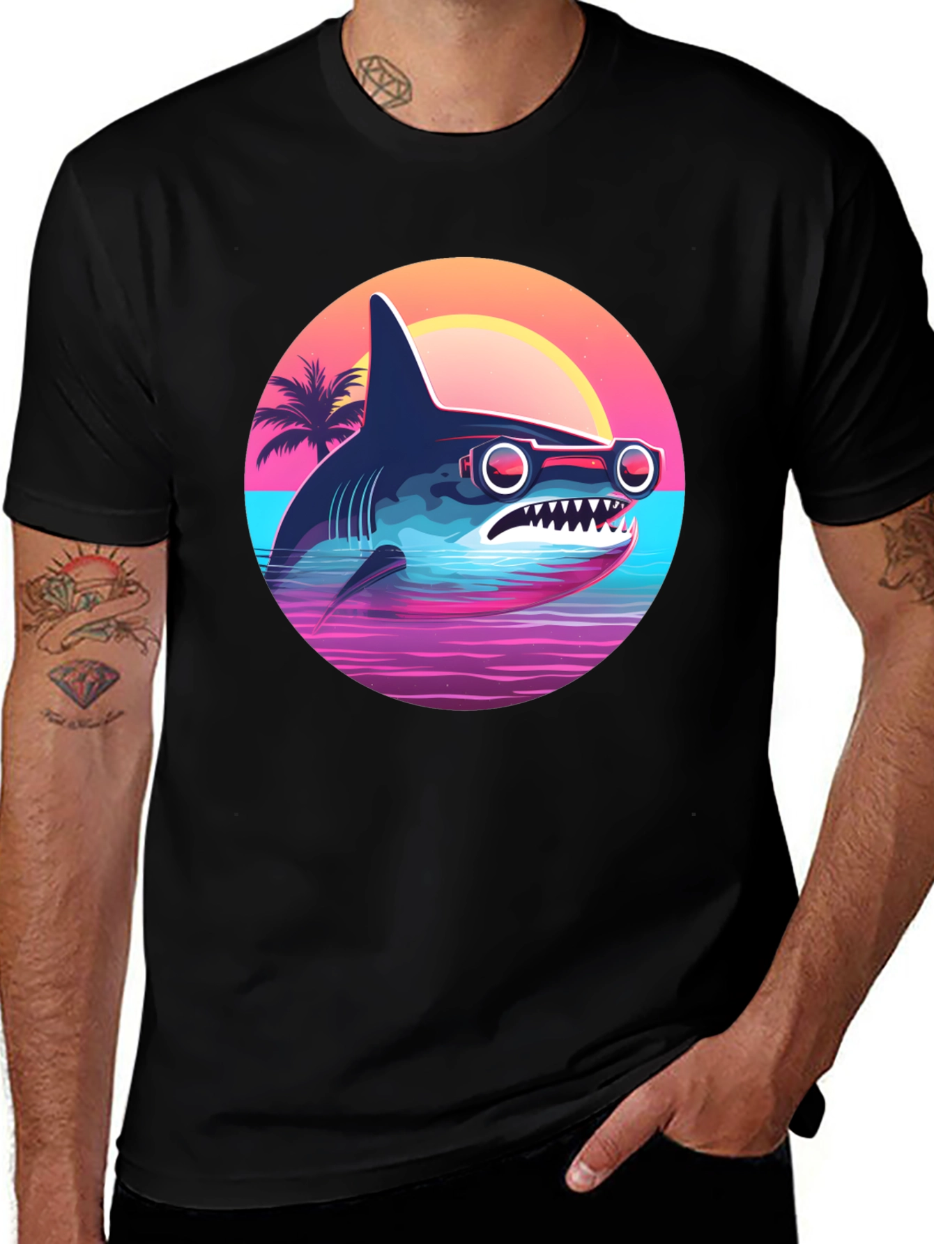 Variant 27 of Retro Shark T-Shirt - Beach Vibes