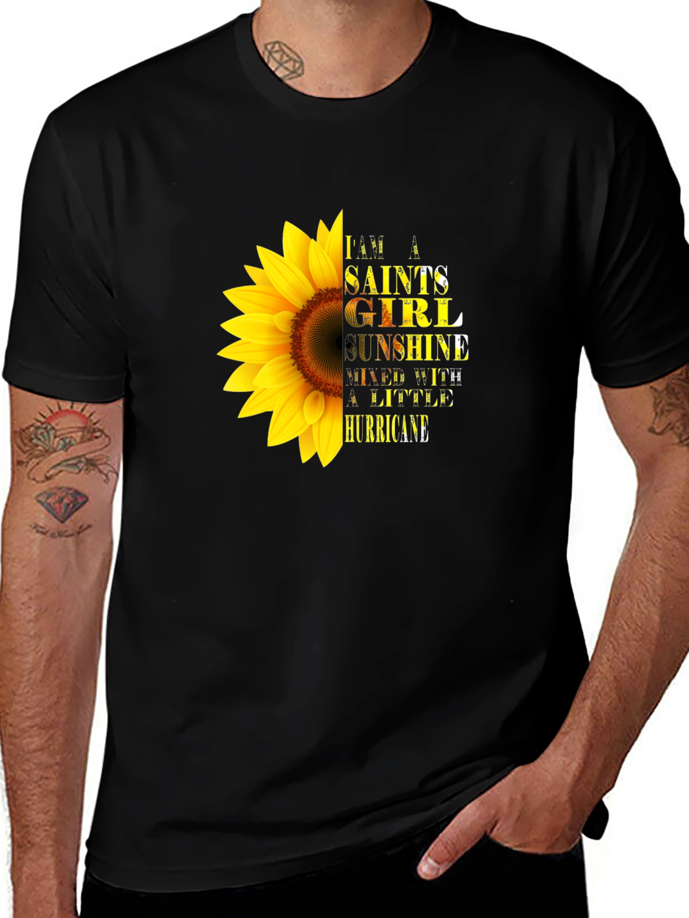 Saints Girl Sunflower Graphic Tee