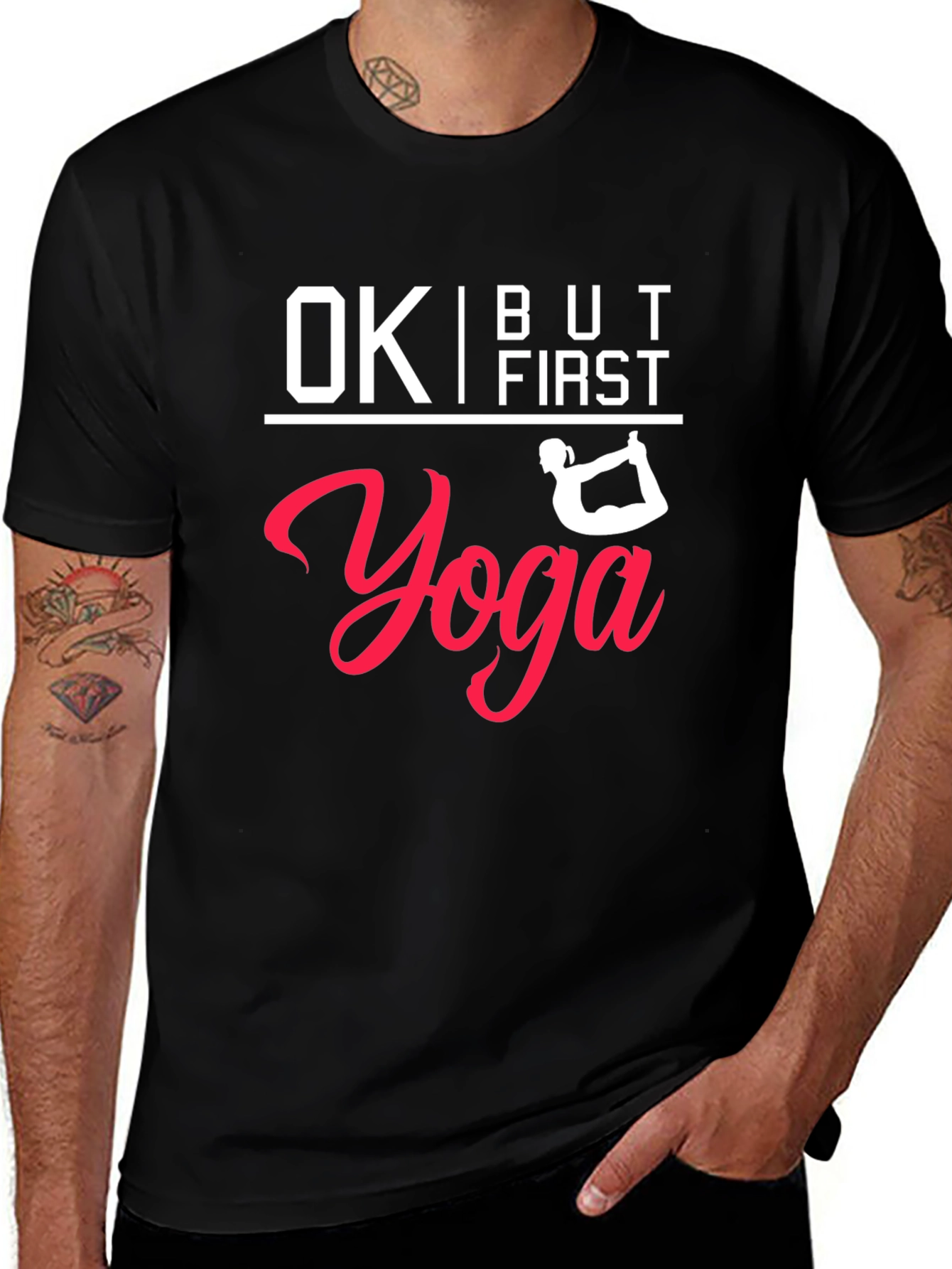 Variant 12 of Yoga Lover T-Shirt - Ok But First Yoga