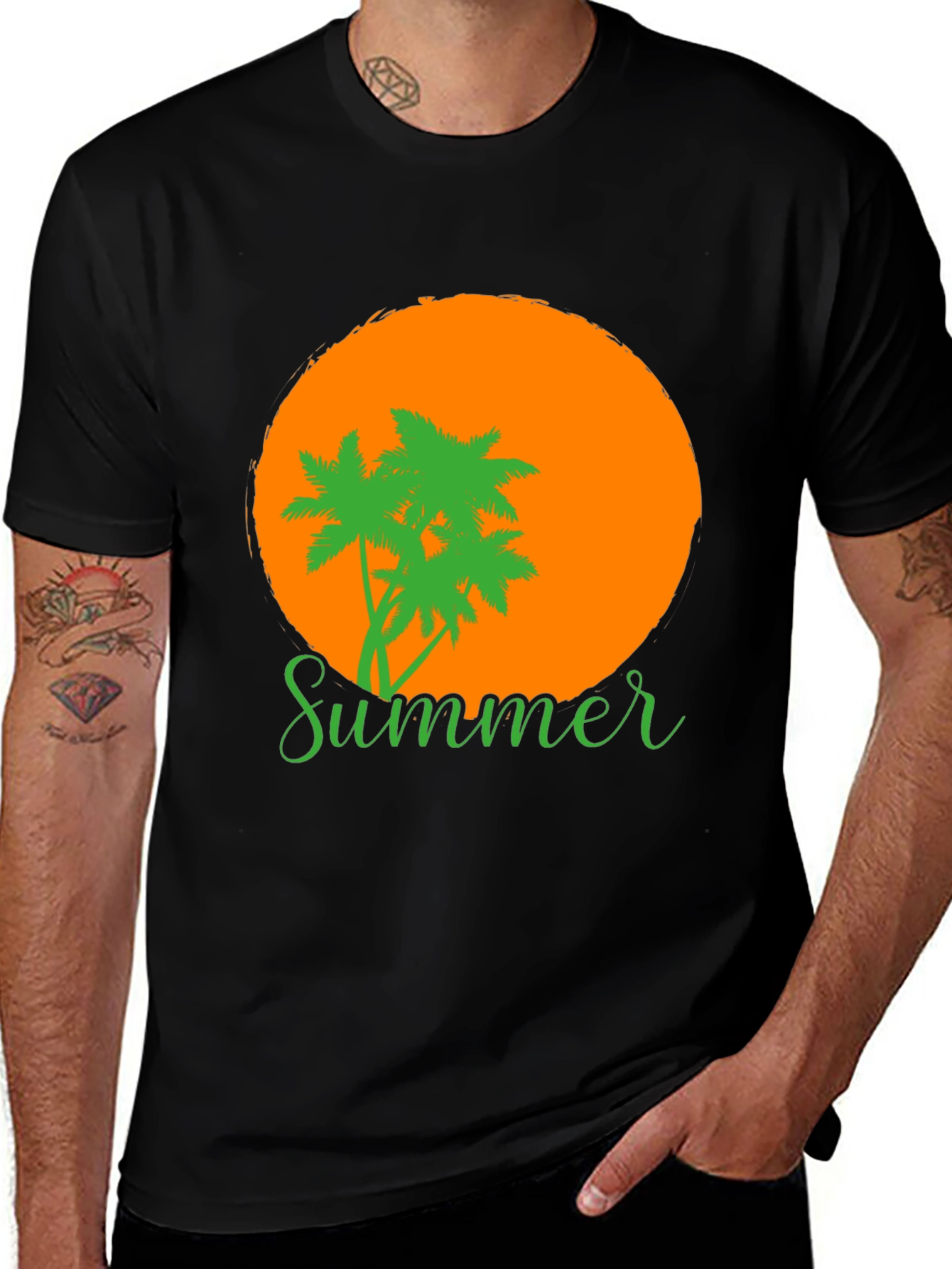 Variant 6 of Summer Vibes T-Shirt: Palm Trees & Sunset Graphic Tee