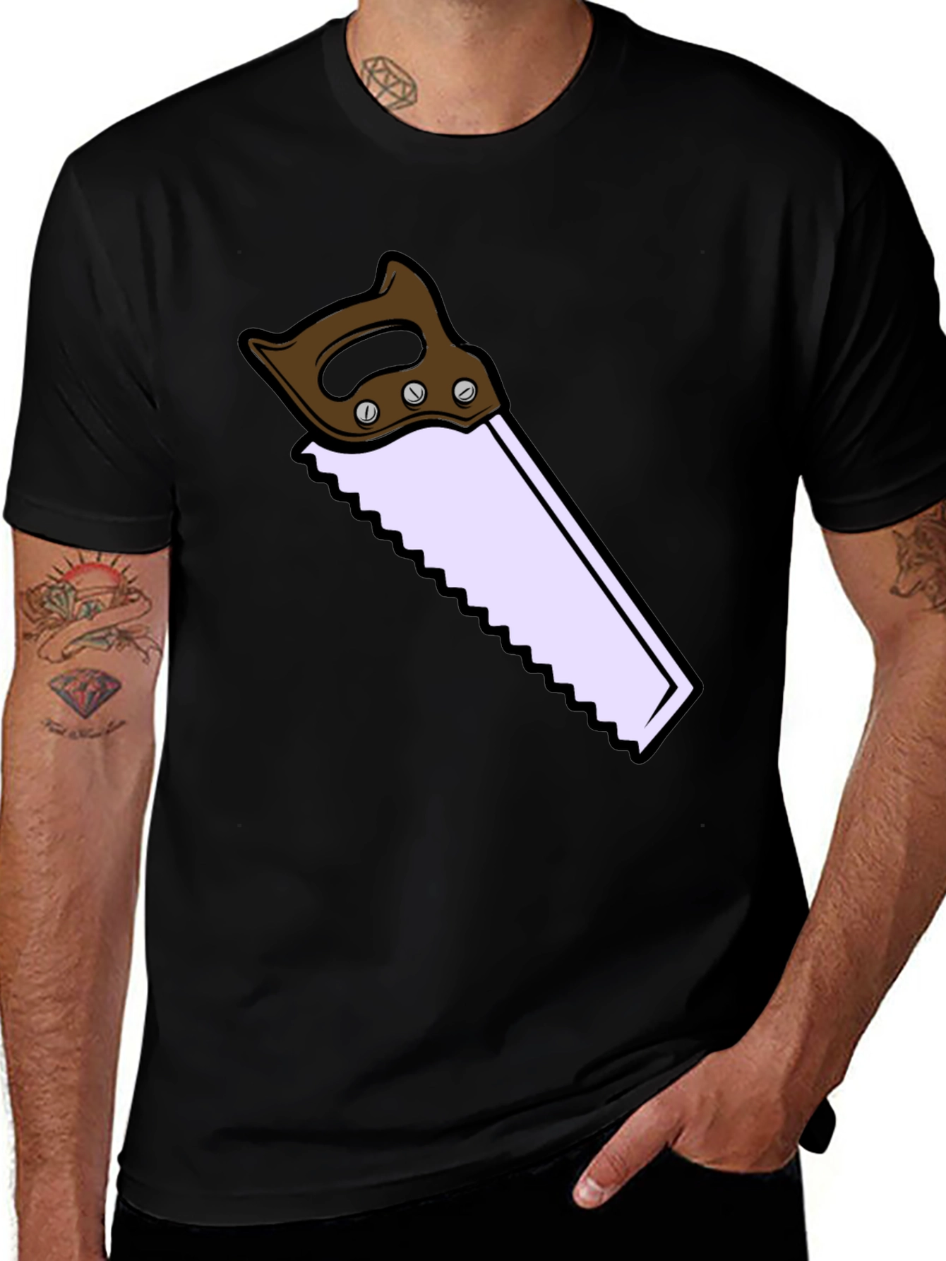 Saw Graphic Tee - Novelty Tool Shirt