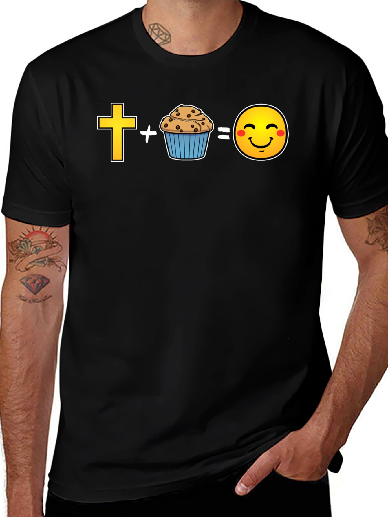 Variant 4 of Faith + Cupcake = Happy T-Shirt